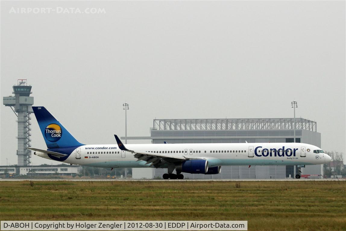 D-ABOH, 1999 Boeing 757-330 C/N 30030, One of Condor´s cigars is passing new AN124 hangar at rwy 08L/26R.......