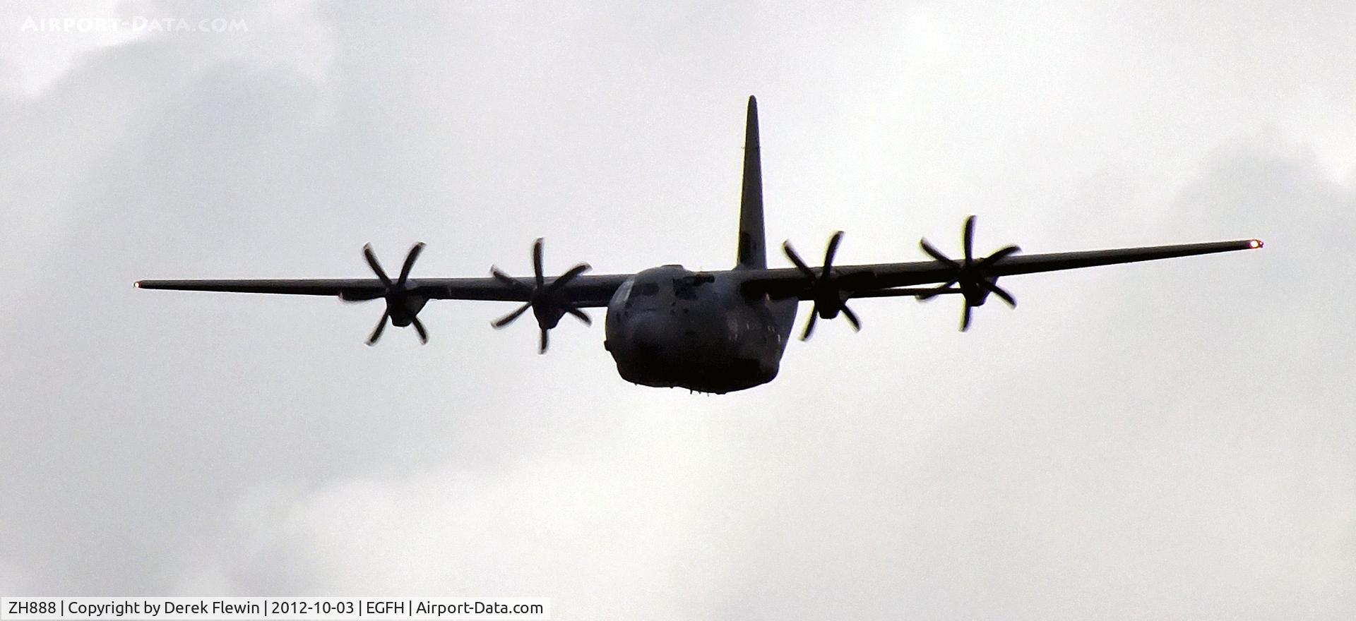 ZH888, 2000 Lockheed Martin C-130J Hercules C.5 C/N 382-5496, On approach runway 22 at EGFH.