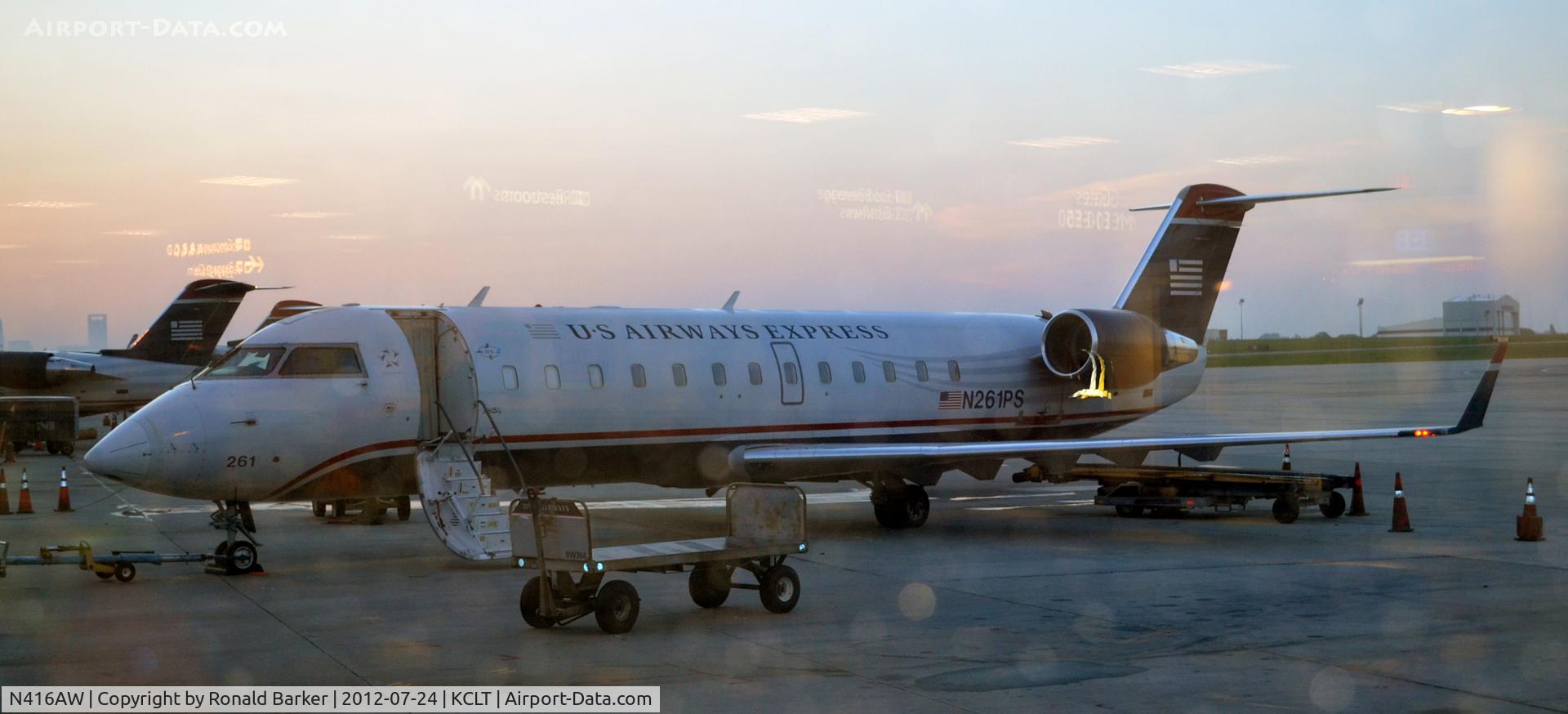N416AW, 2002 Bombardier CRJ-200LR (CL-600-2B19) C/N 7603, CLT, NC