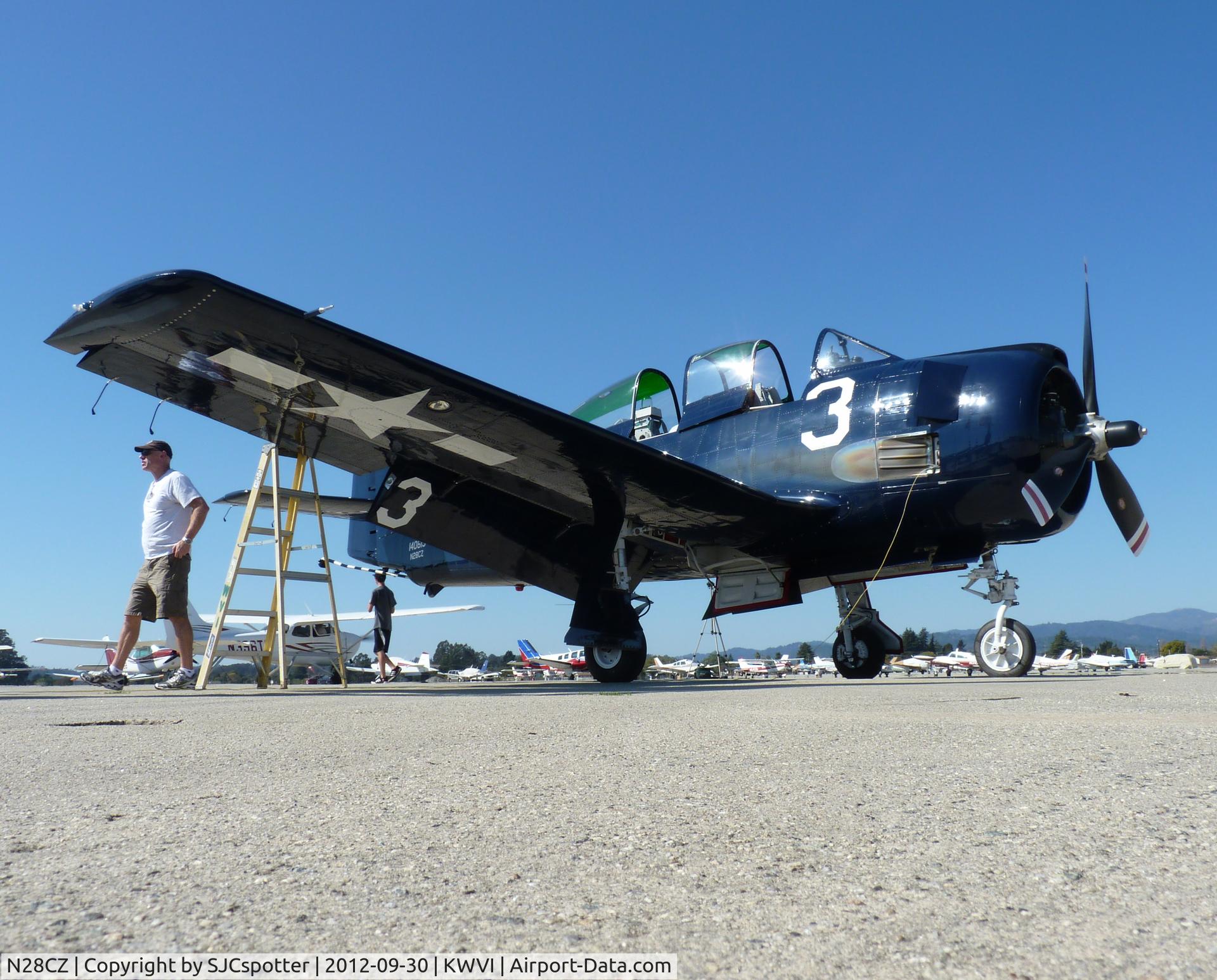 N28CZ, North American T-28C Trojan C/N 226-190 (140613), N28CZ refueling at KWVI after a short hop from Palo Alto.