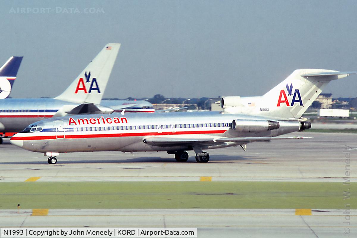 N1993, 1965 Boeing 727-23 C/N 18449, taxiing at ORD - Sept. 1992
