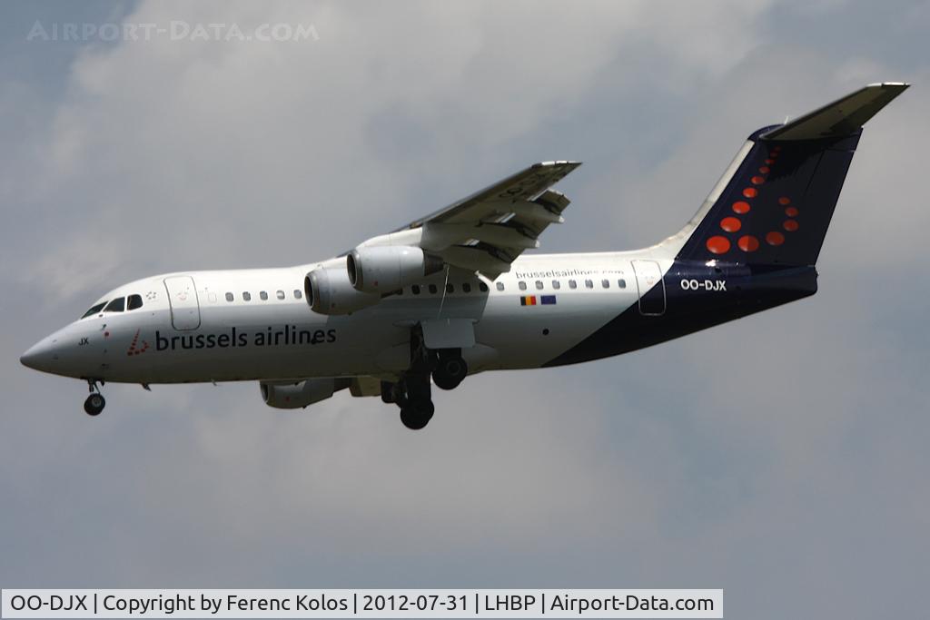 OO-DJX, 1996 British Aerospace Avro 146-RJ85 C/N E.2297, Ferihegy