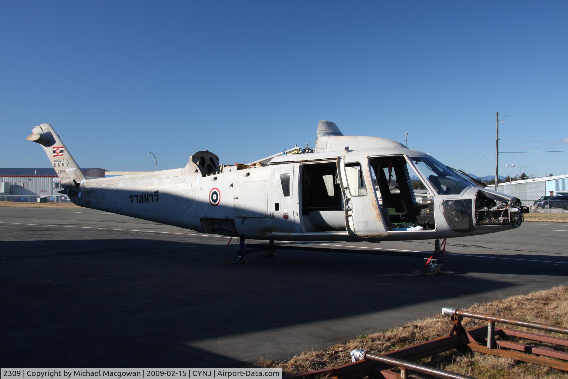 2309, 1996 Sikorsky S-76B C/N 760451, Royal Thai Navy S-76B Fuselage sitting on trolley at Langley Airport BC.
