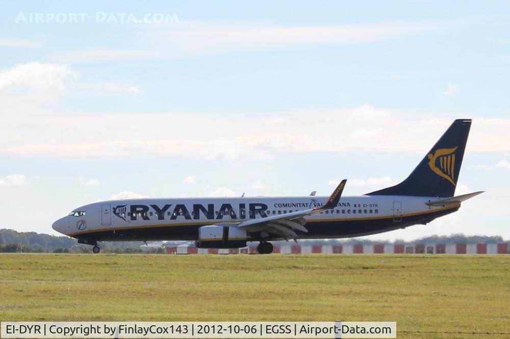 EI-DYR, 2008 Boeing 737-8AS C/N 37513, Ryanair Boeing 737-800 at London Stansted