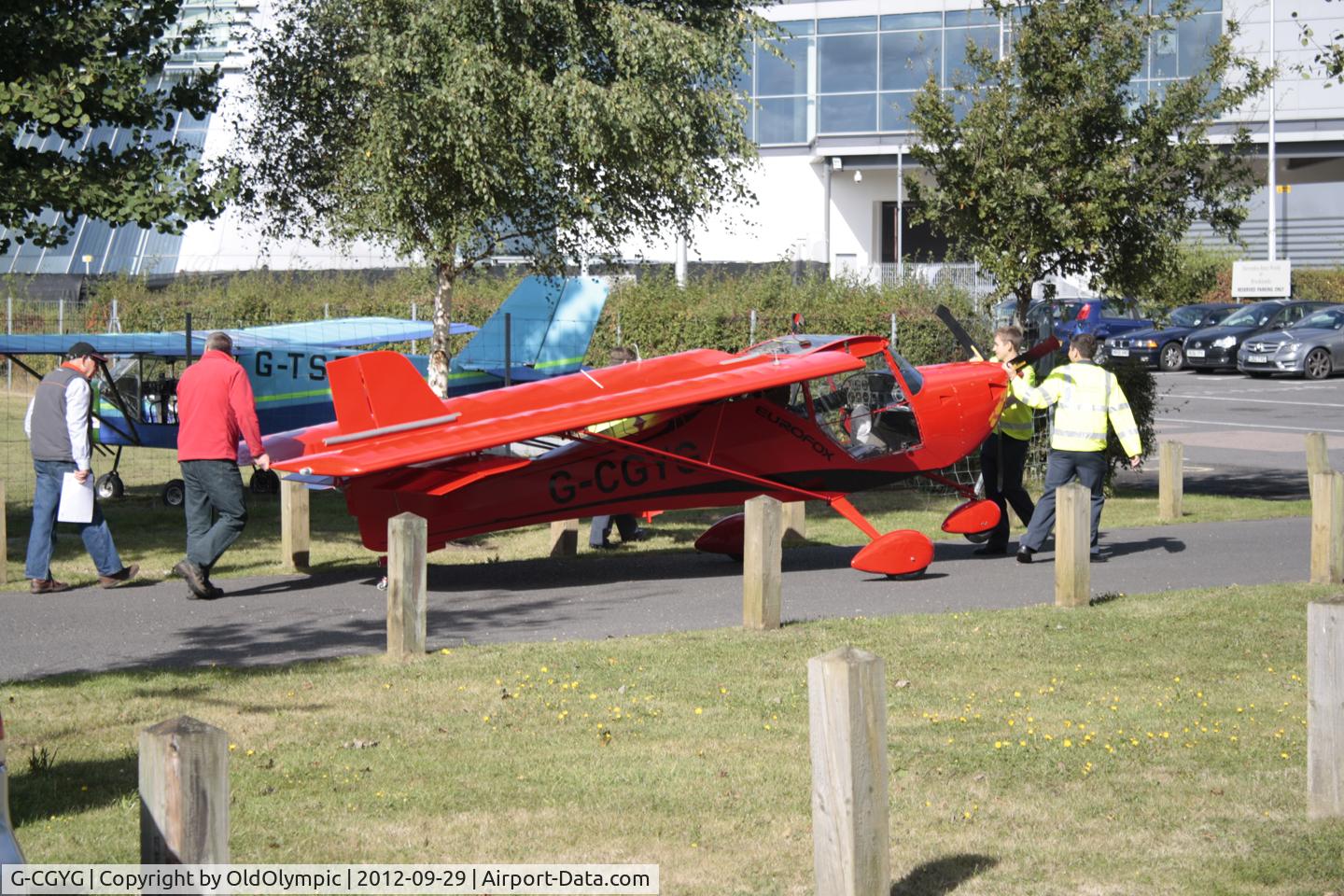 G-CGYG, 2011 Aeropro Eurofox 912(S) C/N LAA 376-15081, After fly-in on Brooklands Aviation Day 29/09/12