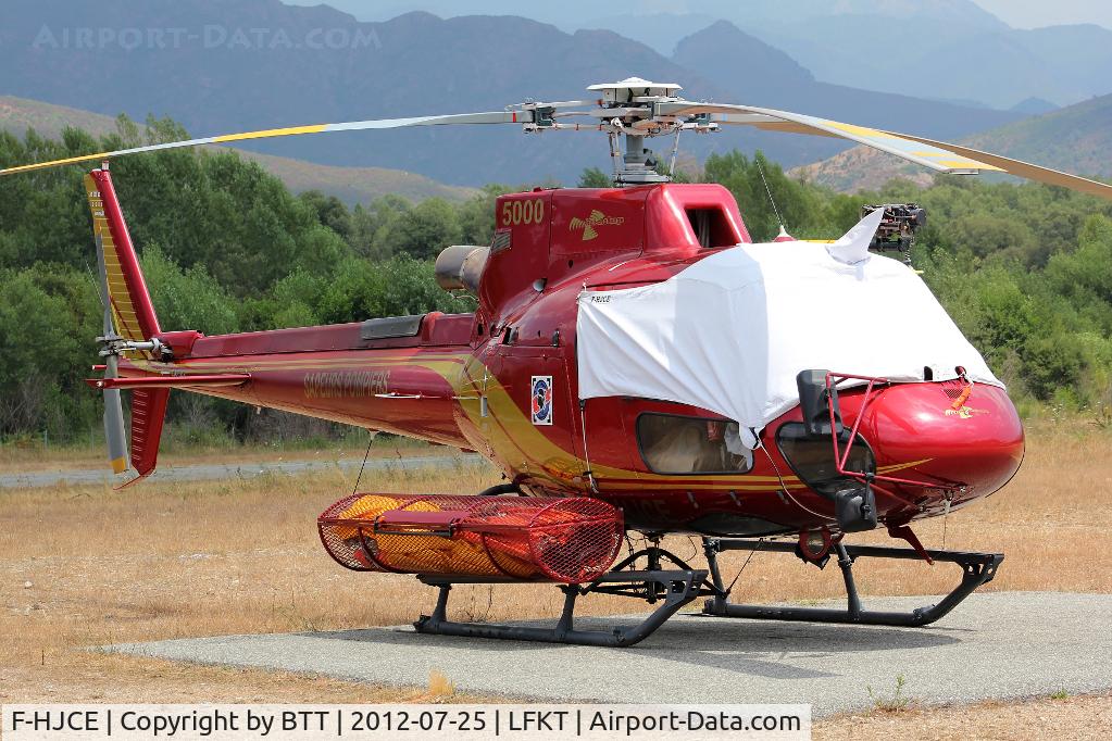 F-HJCE, 2010 Eurocopter AS-350B-3 Ecureuil Ecureuil C/N 5000, one of three helicopters water bombers used by firefighters in upper Corsica