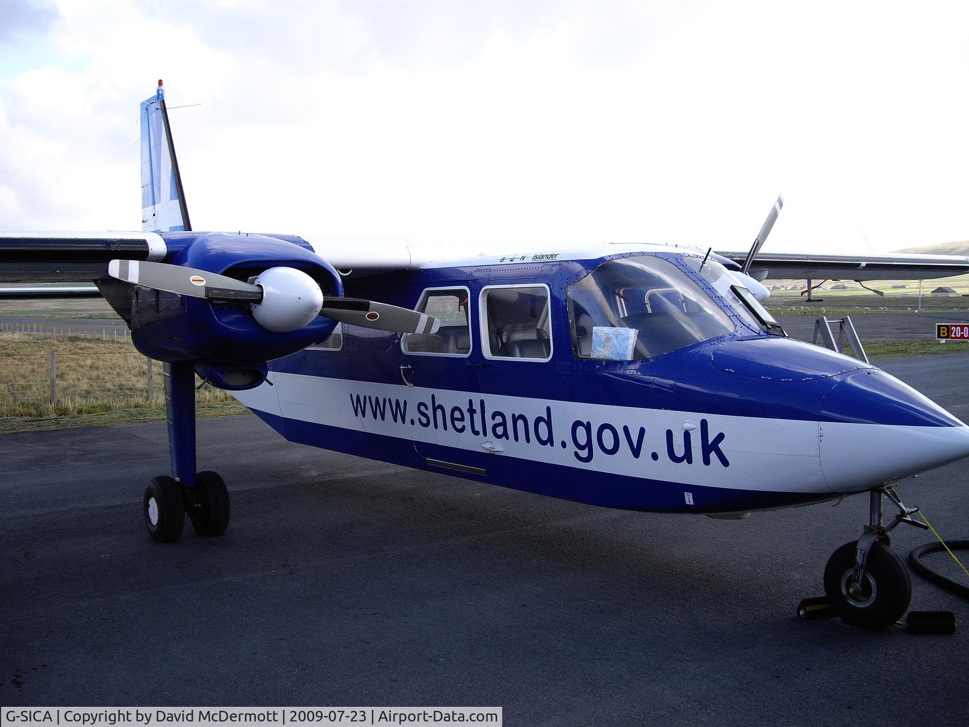 G-SICA, 2006 BN-2B-20 Islander BN-2B-20 Islander C/N 2304, BN2 islander at Tingwall Shetland going to Fair Isle