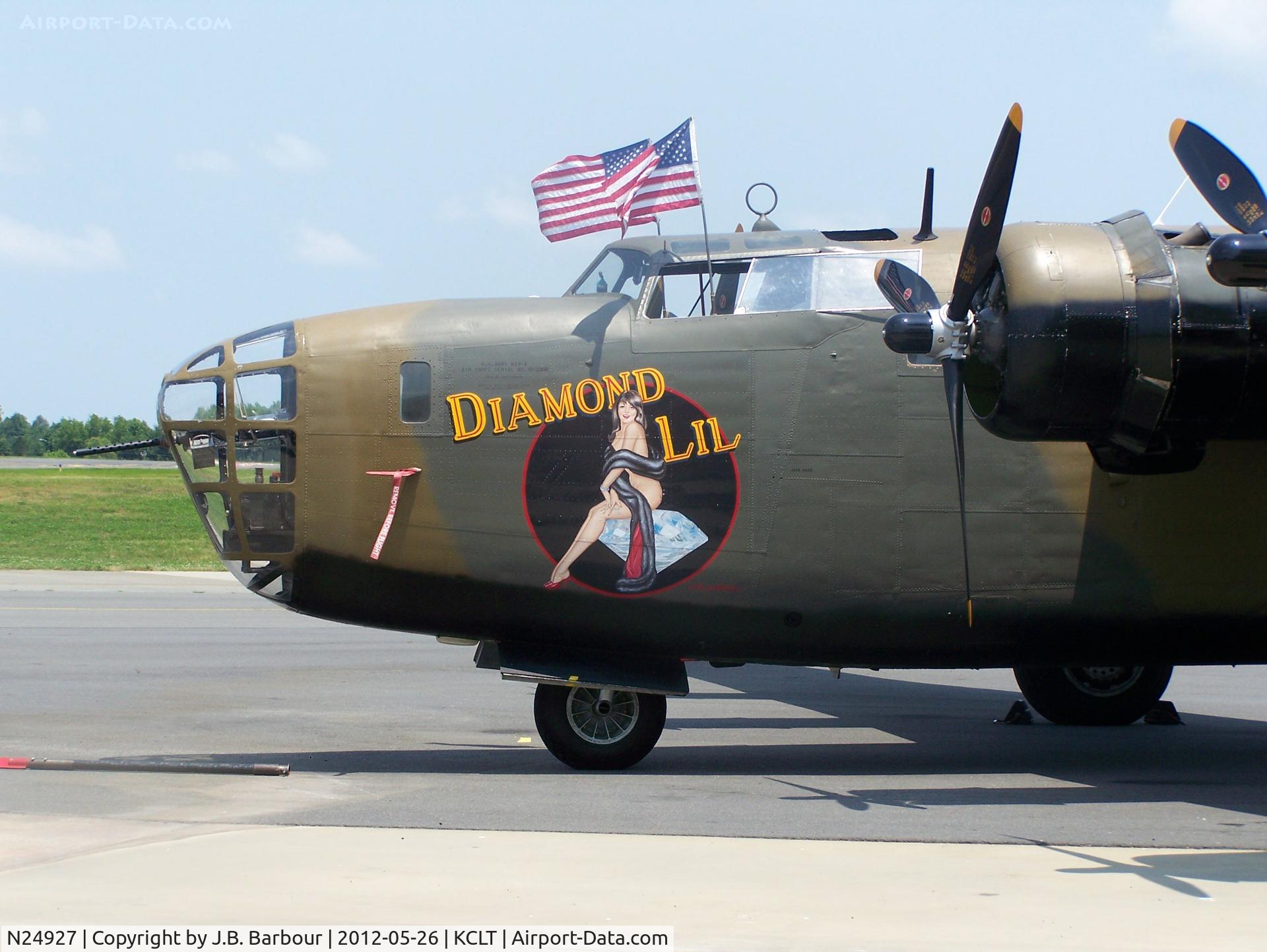 N24927, 1940 Consolidated Vultee RLB30 (B-24) C/N 18, 2 hours after this photo was taken, this aircraft crashed with landing gear problems at KCLT