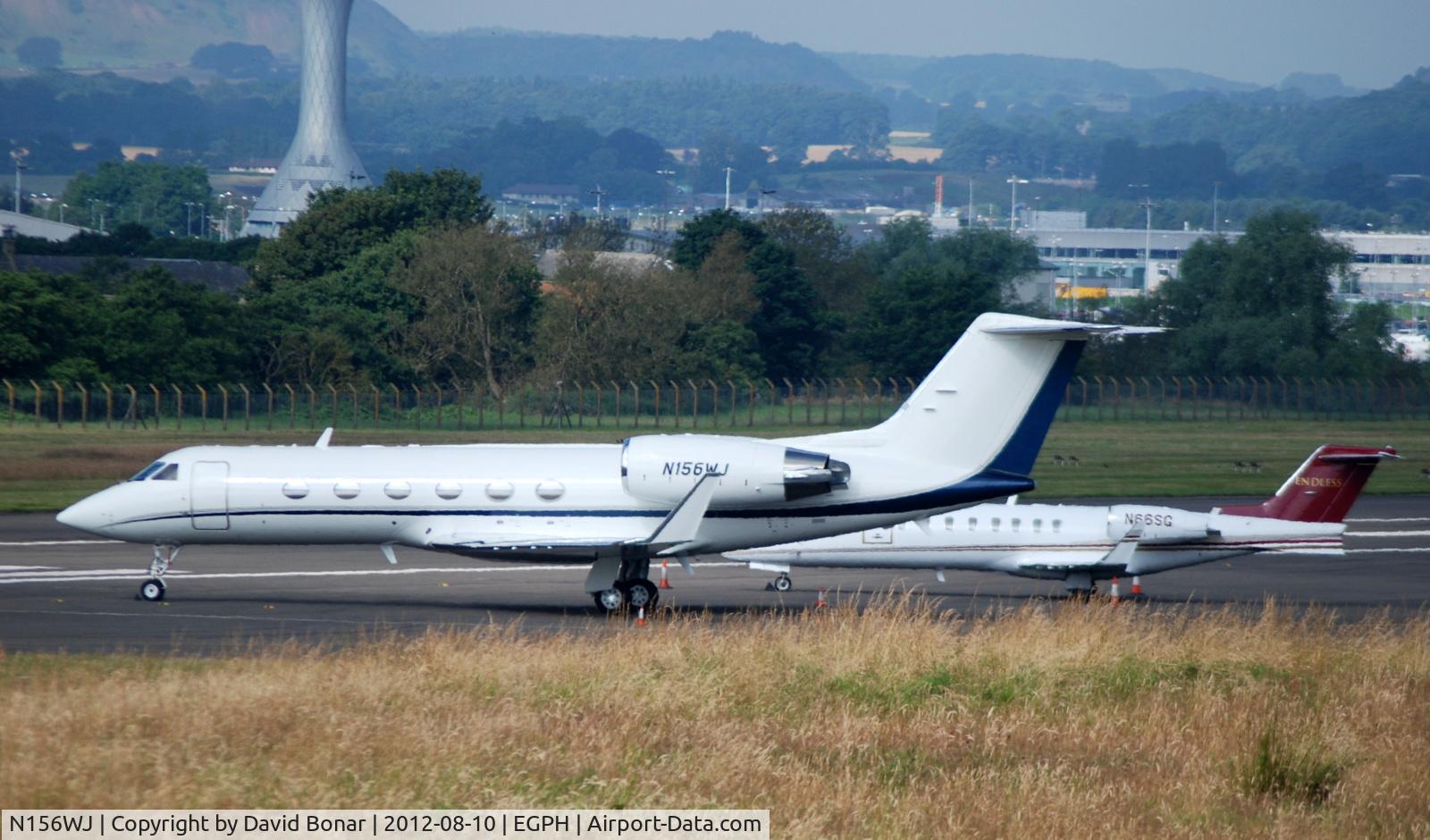 N156WJ, 1998 Gulfstream Aerospace G-IV C/N 1347, A rae visitor to Edinburgh, remote;y parked at Block 30