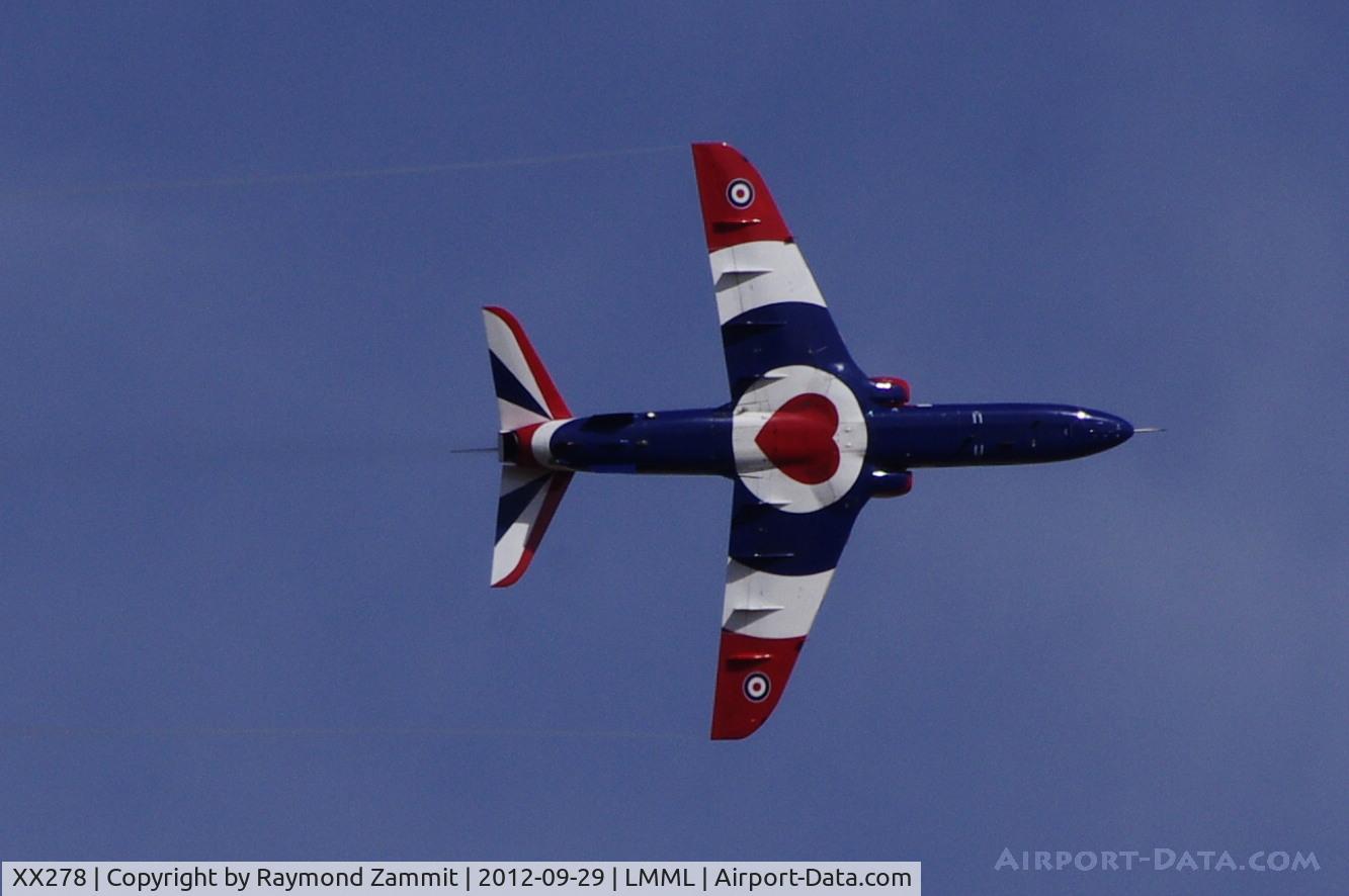 XX278, 1978 Hawker Siddeley Hawk T.1A C/N 103/312103, Hawk XX278 RAF during the Malta International Airshow 2012.