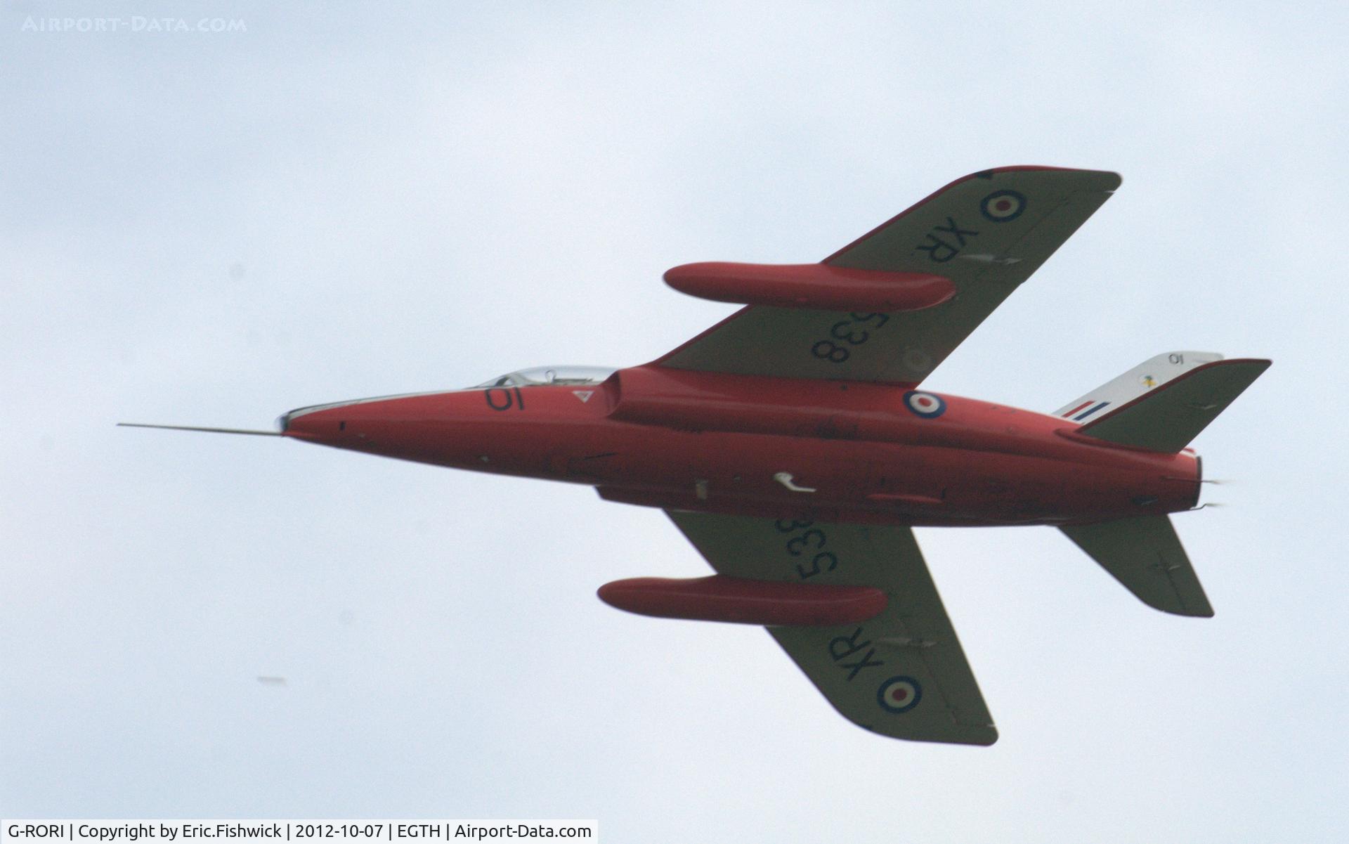 G-RORI, 1963 Hawker Siddeley Gnat T.1 C/N FL549, XR538 at Shuttleworth Autumn Air Show, October, 2012