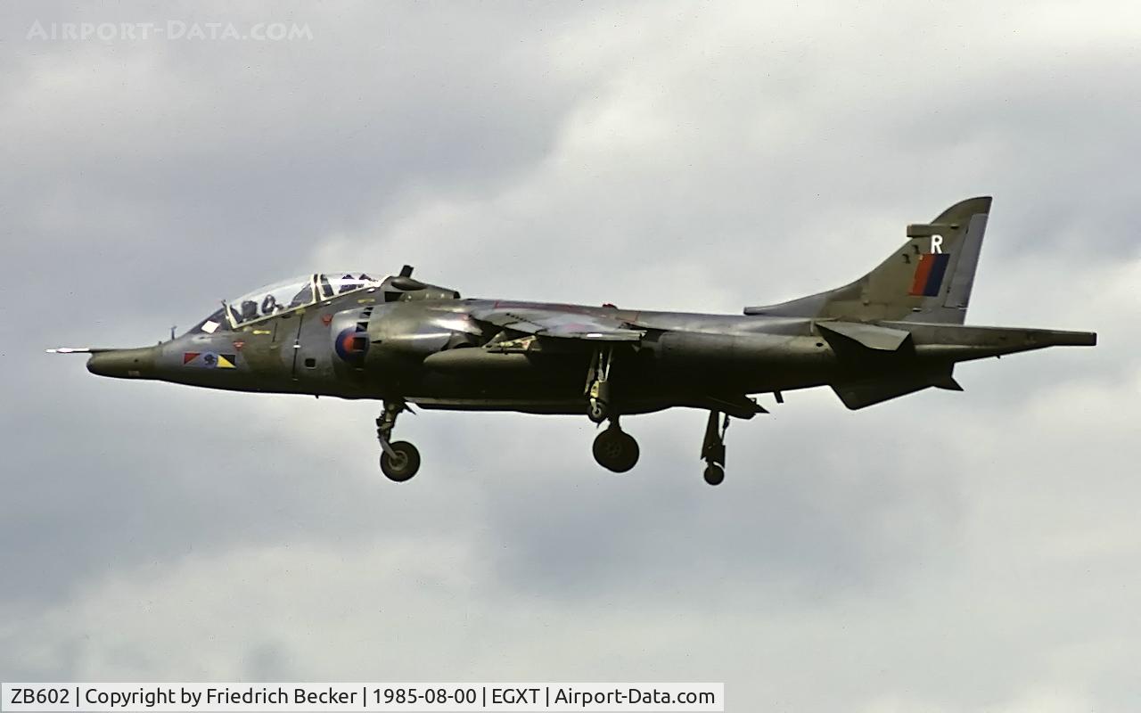 ZB602, 1983 British Aerospace Harrier T.4 C/N 212034, on final at RAF Wittering