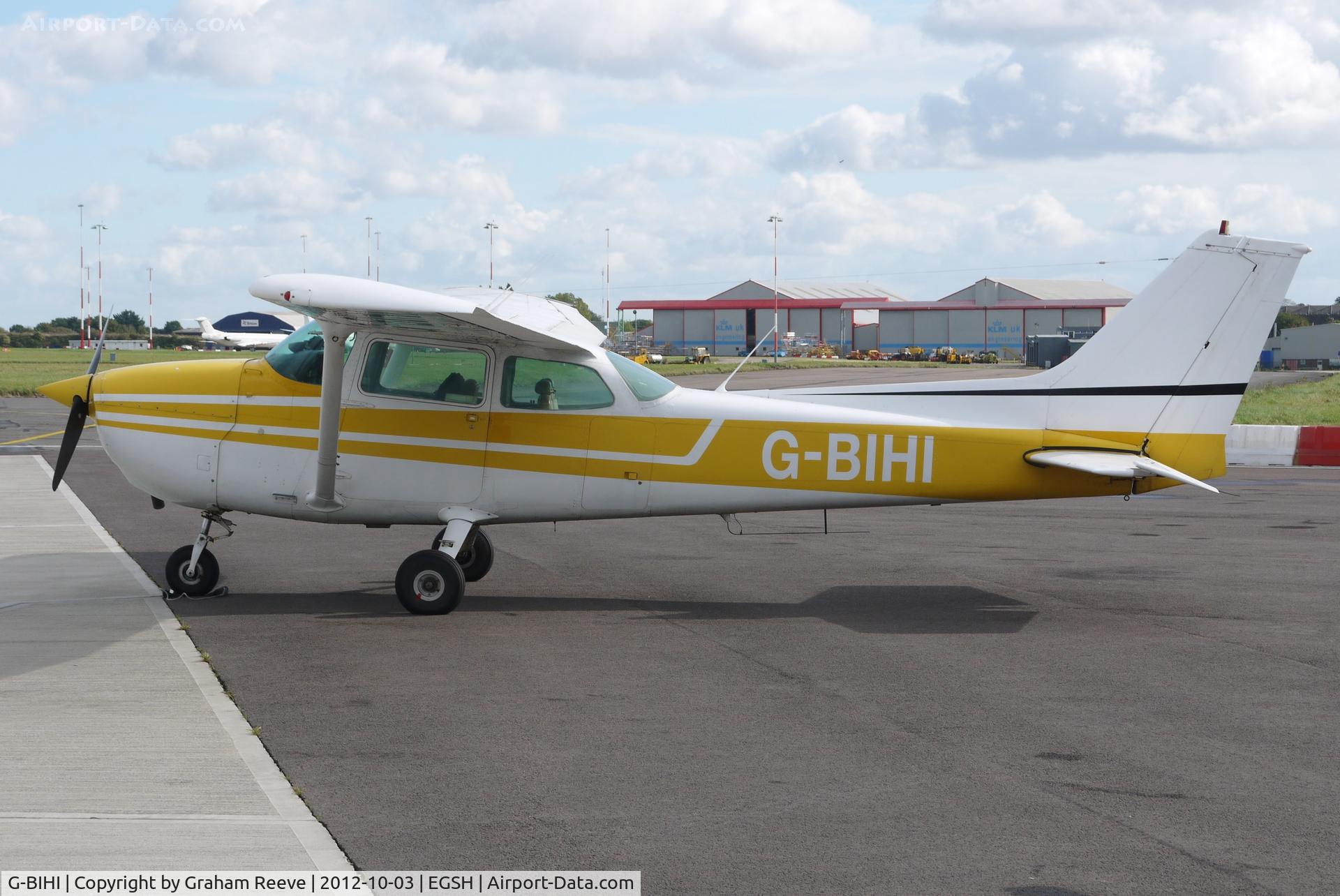 G-BIHI, 1976 Cessna 172M C/N 172-66854, Parked at Norwich.