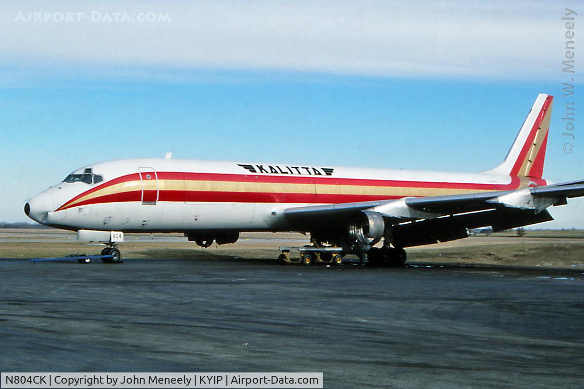 N804CK, 1964 Douglas DC-8-51 C/N 45689, Nov. 1990 - Kalitta DC-8 parked at YIP