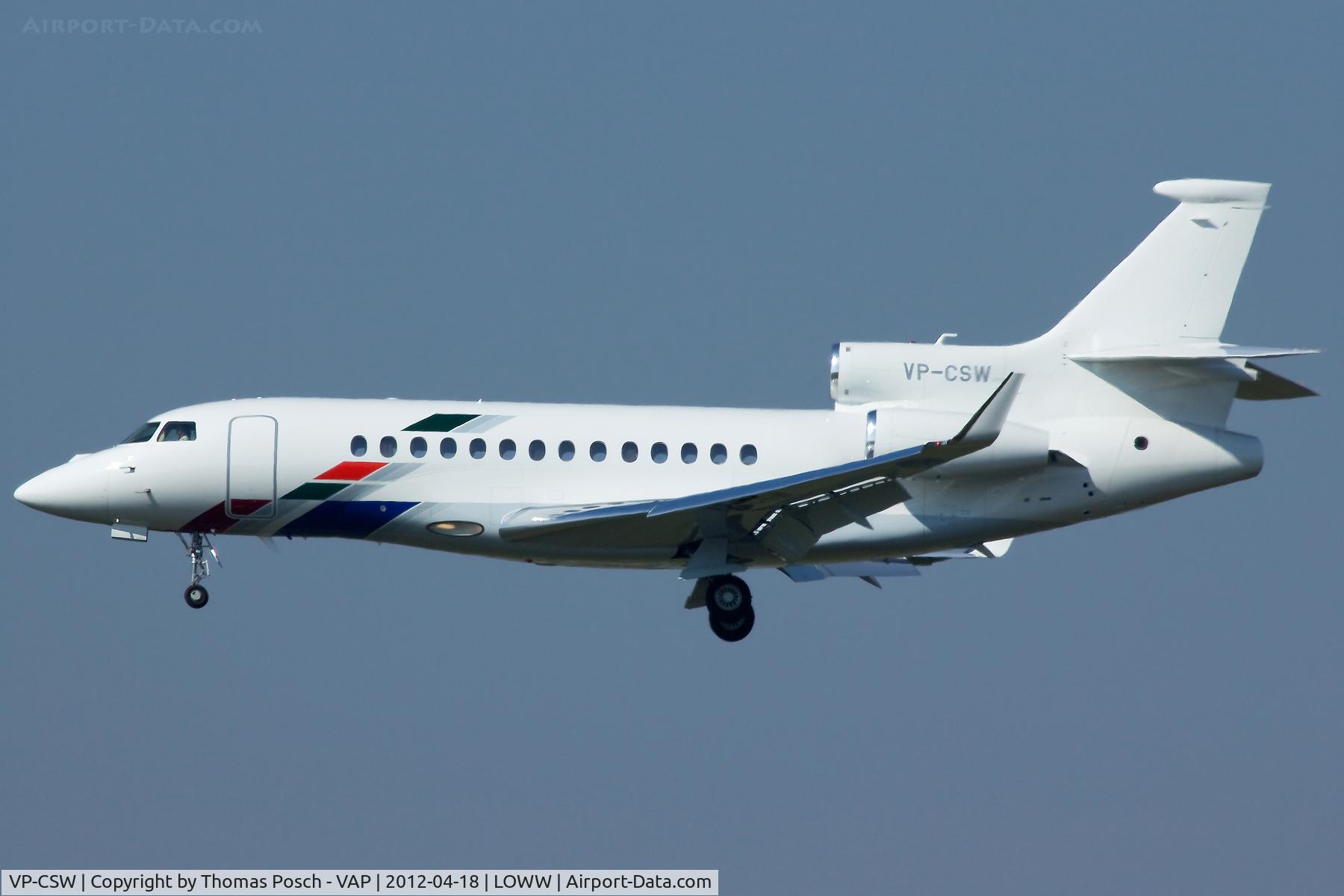 VP-CSW, 2011 Dassault Falcon 7X C/N 143, Volkswagen Air Service