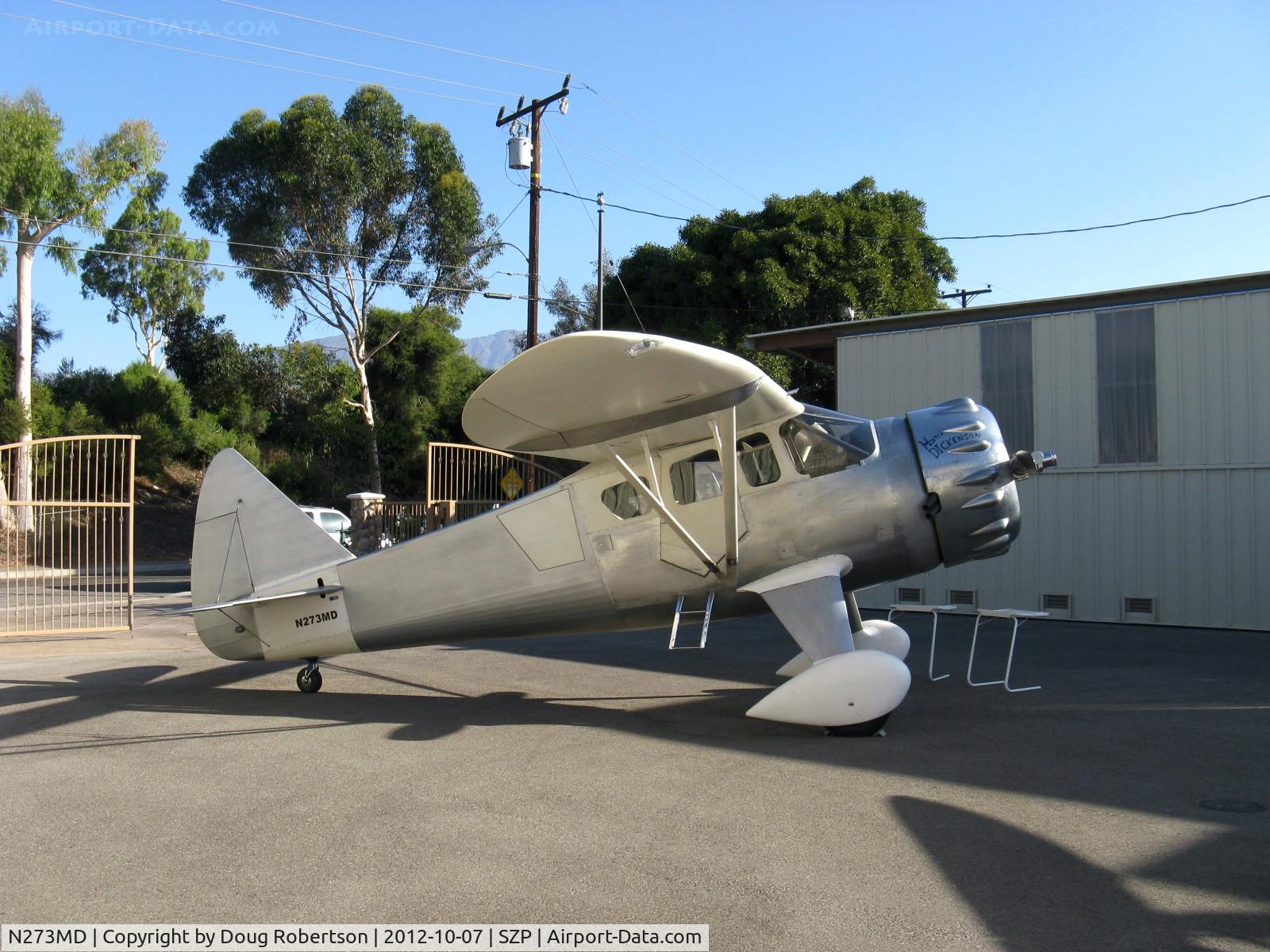 N273MD, 2008 Dickenson Howard DGA-21 (Replicate) C/N 001, 2008 Dickenson HOWARD DGA-21 'Mr. Dickenson', Pratt & Whitney R-1340-57 Wasp 600 Hp radial, 6+15=21, Bruce's magnificent accomplishment-his own plans-built, Experimental class. On the Aviation Museum of Santa Paula ramp.