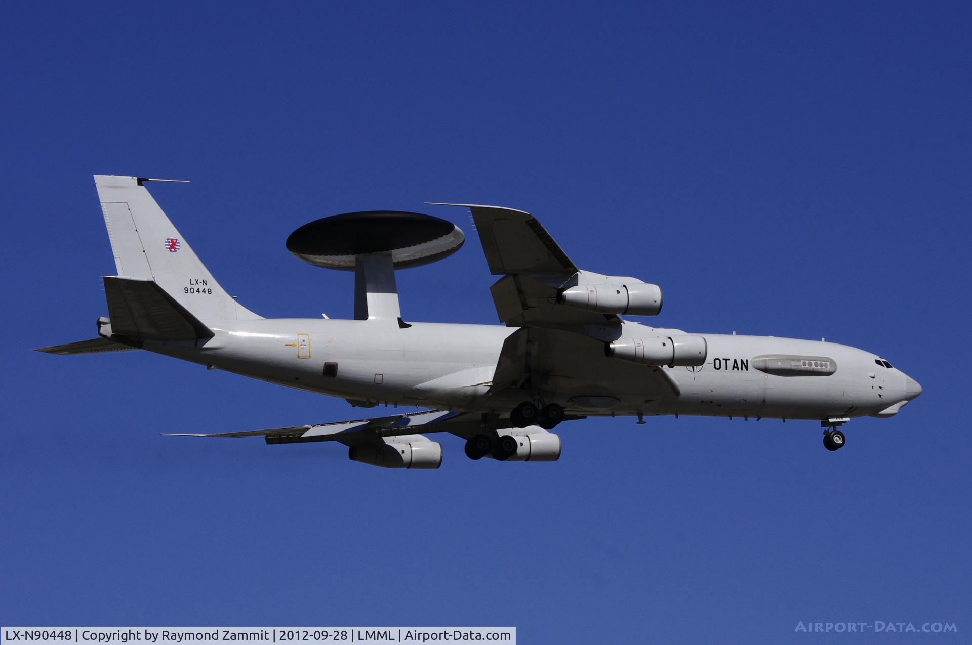 LX-N90448, 1982 Boeing E-3A Sentry C/N 22843, E-3A Sentry LX-N90448 Nato Force on final approach.