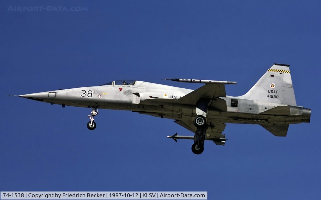 74-1538, 1974 Northrop F-5E C/N R.1196, on final at Nellis AFB