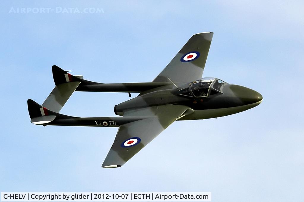 G-HELV, 1958 De Havilland (F+W Emmen) Vampire T.55 (DH-115) C/N 975, Love the twin boom layout