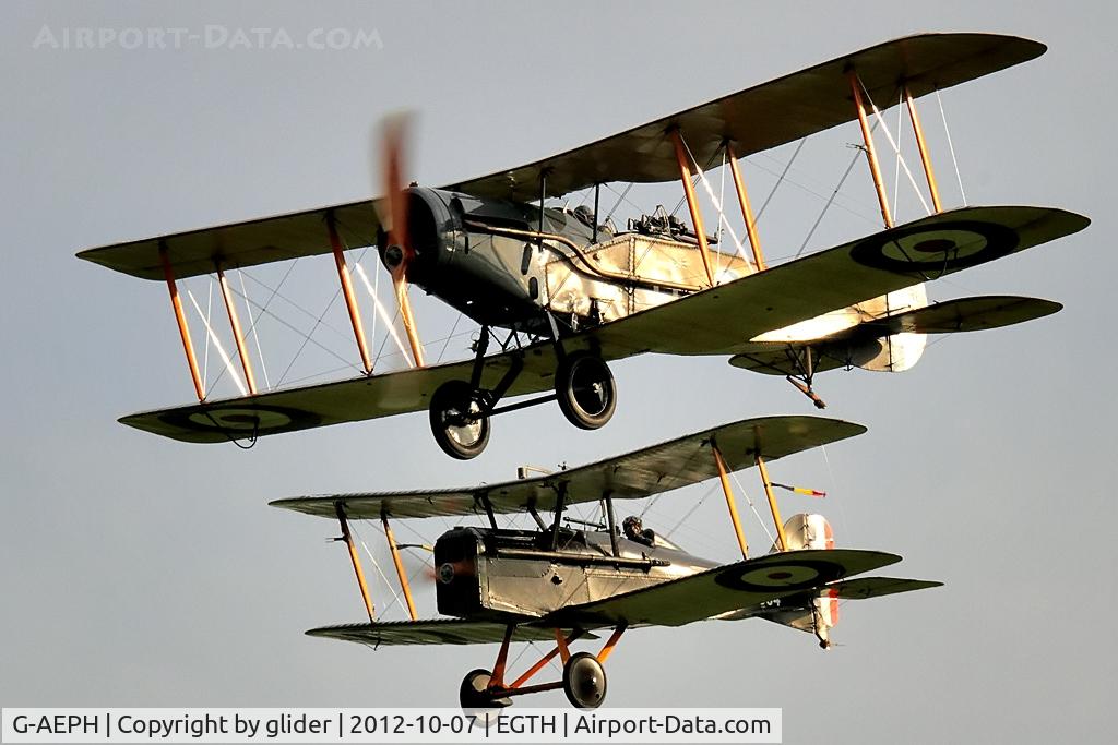 G-AEPH, 1918 Bristol F.2B Fighter C/N 7575, The SE5A formating on the 