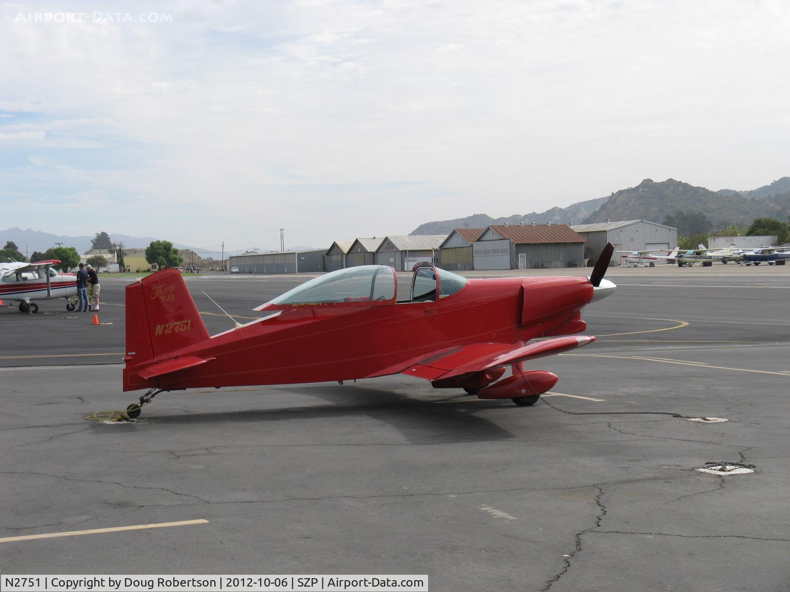 N2751, 1976 Thorp T-18 Tiger C/N 300, 1976 Stork THORP T-18 TIGER, Lycoming O&VO-360 180 Hp, all-metal plans-built popular design from mid-1960s, canopy optional, two-place side by side speedster
