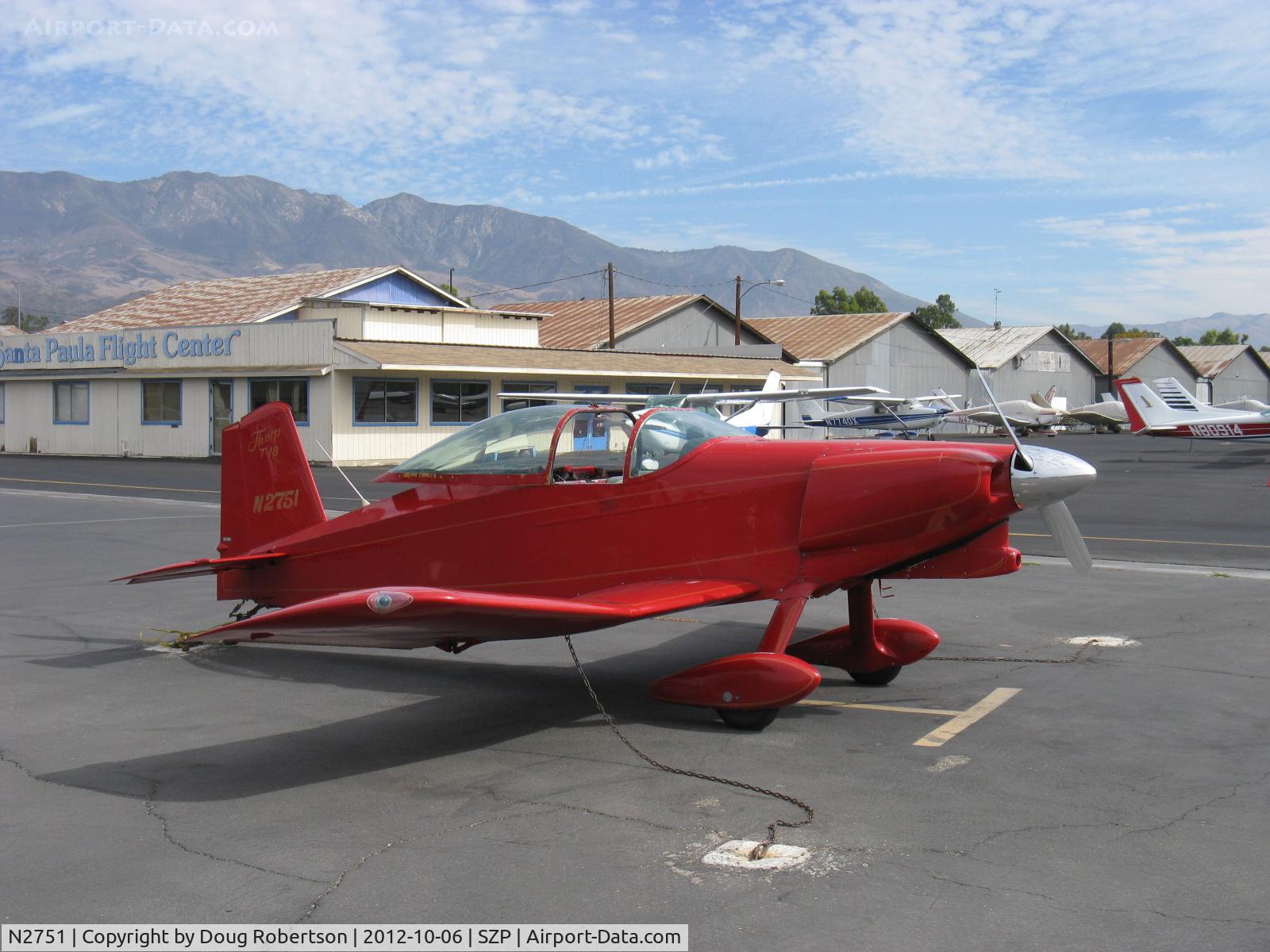 N2751, 1976 Thorp T-18 Tiger C/N 300, 1976 Stork THORP T-18 TIGER, Lycoming O&VO-360 180 Hp, hundreds plans-built of a very popular all-metal design, max level speed at sea level: 174 kts, 200 mph