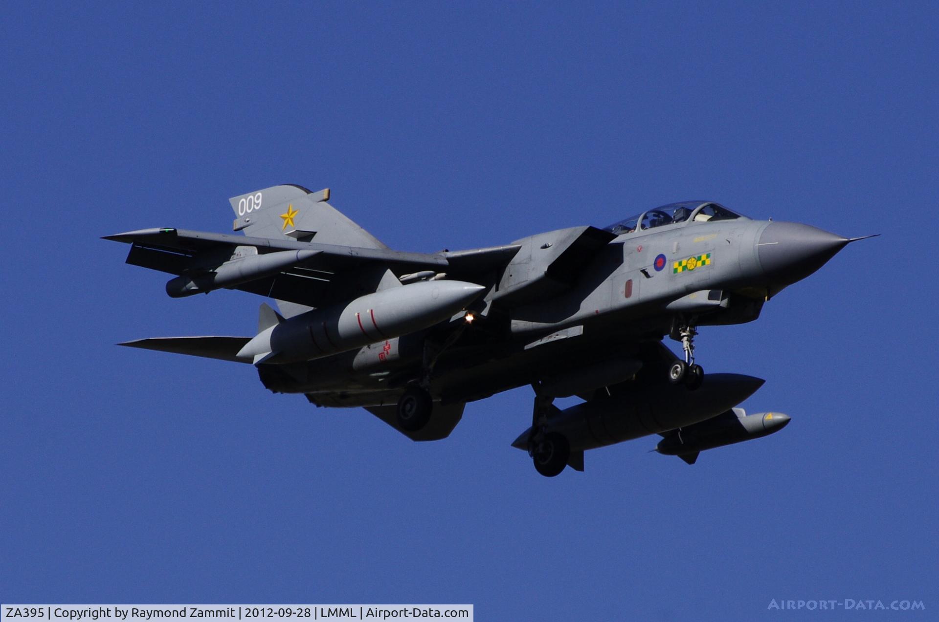 ZA395, 1982 Panavia Tornado GR.4A C/N 192/BS062/3094, Tornado GR4 ZA395/009 of 31Sqd RAF on its landing to participate in the Malta Airshow 2012.