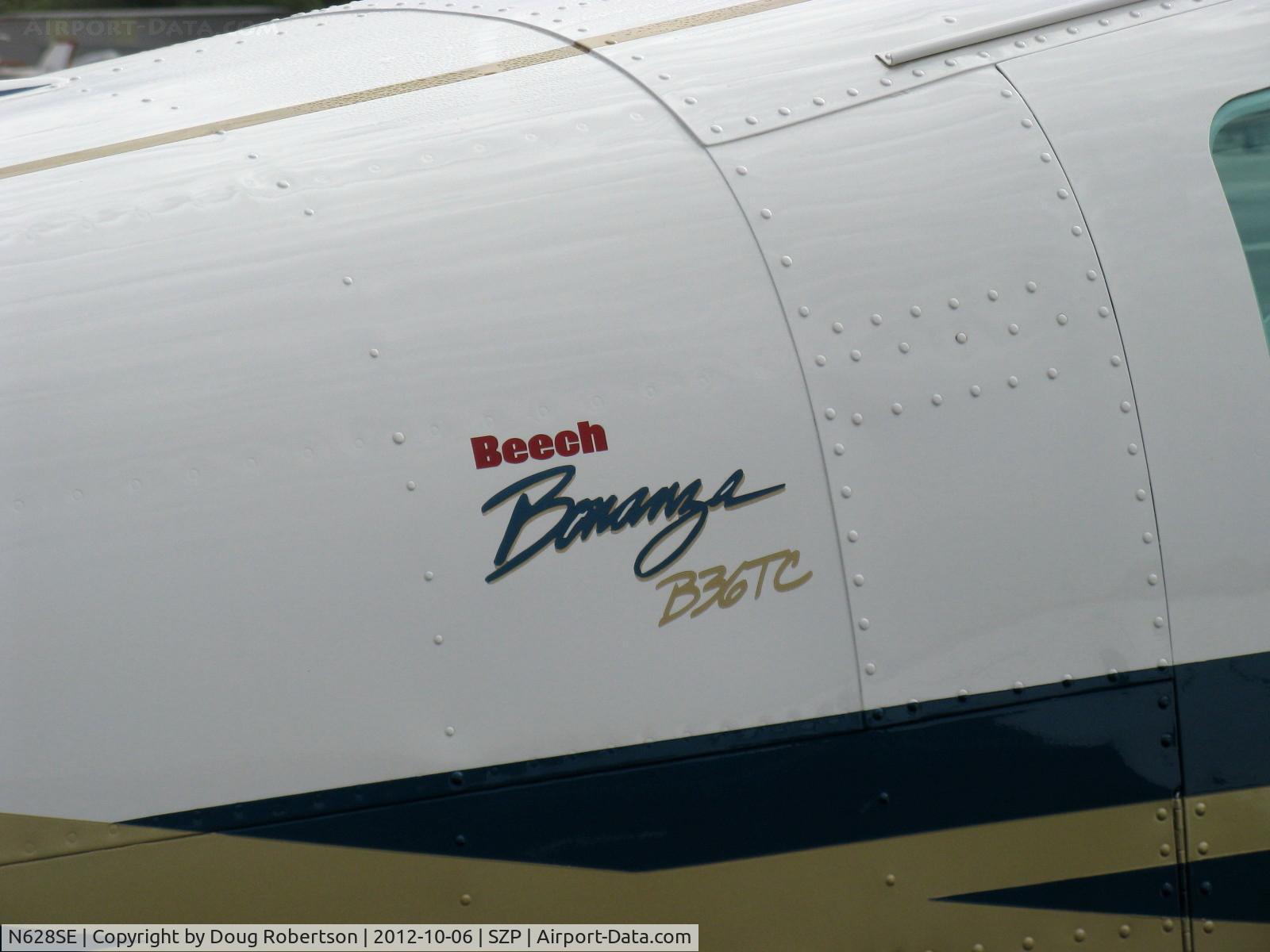 N628SE, 2000 Raytheon Aircraft Company B36TC Bonanza C/N EA-655, 2000 Raytheon-Beech B36TC TURBO BONANZA Jaguar Special Edition, Continental TSIO-520-UB 300 Hp, fuselage logo
