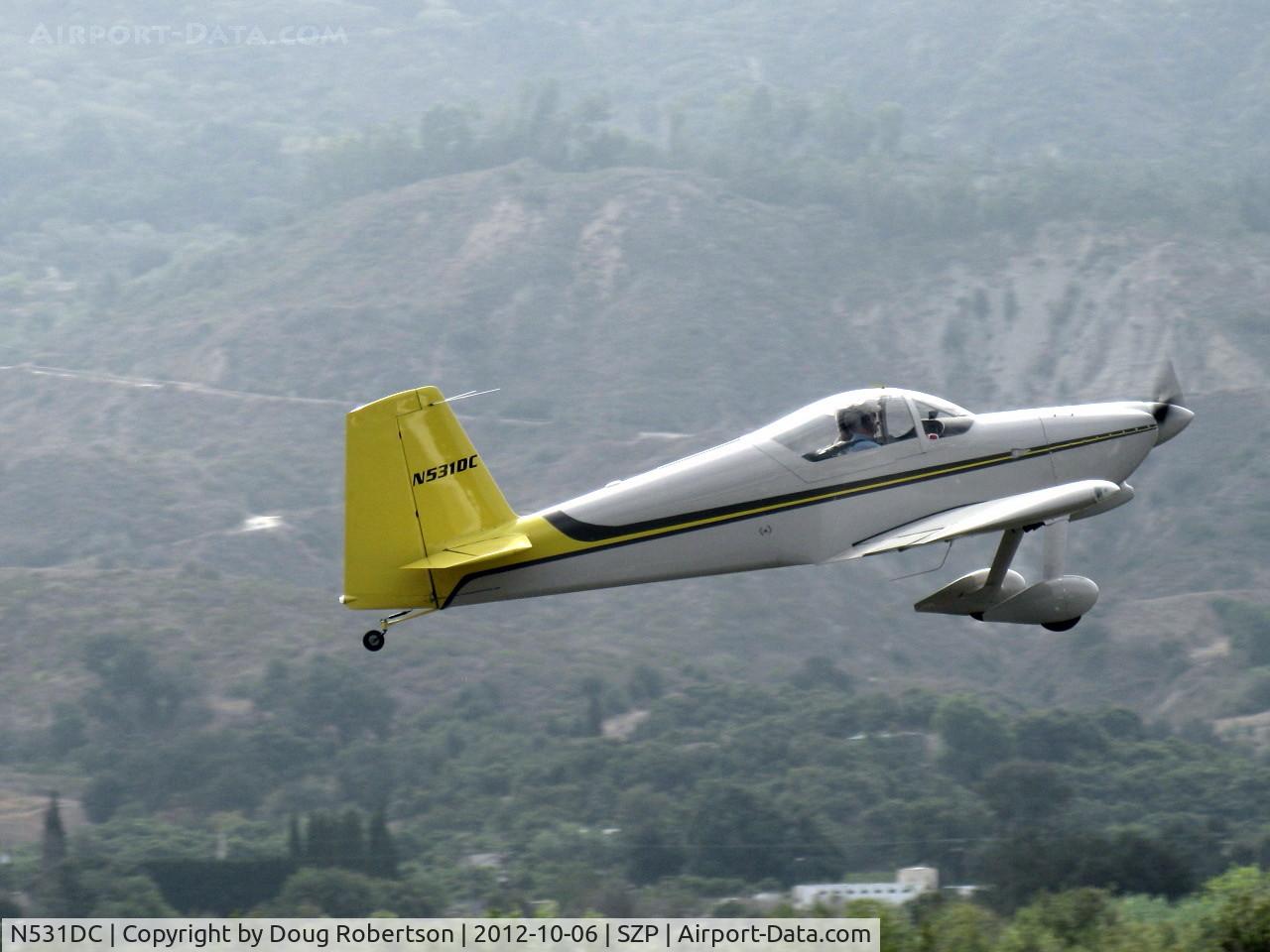 N531DC, 2007 Vans RV-7 C/N 72814, 2007 Simmons VAN's RV-7, Mattituck (Lycoming) TMX-360 180 Hp, takeoff climb Rwy 22