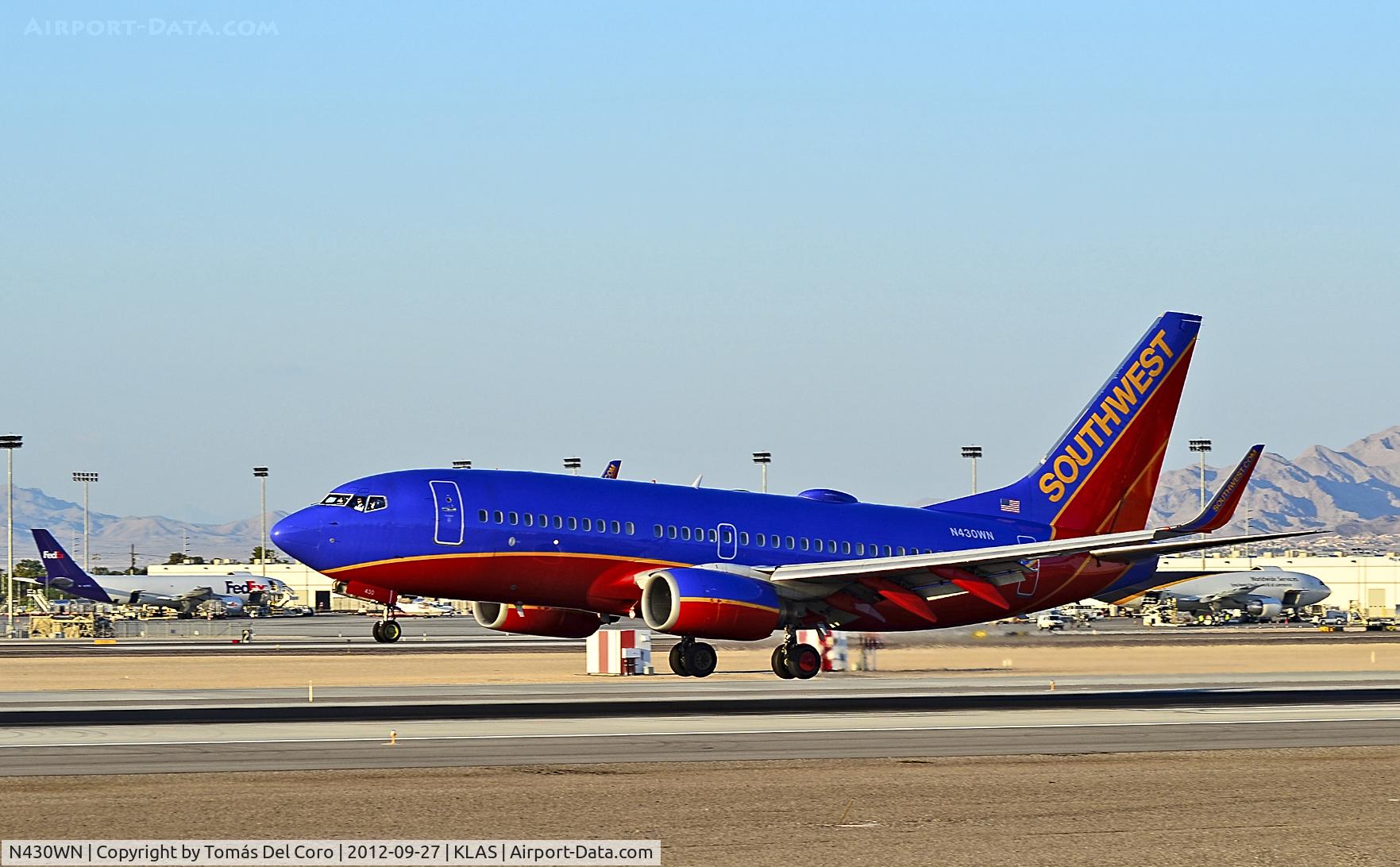 N430WN, 2002 Boeing 737-7H4 C/N 33659, N430WN Southwest Airlines 2002 Boeing 737-7H4 (cn 33659/1257)

- Las Vegas - McCarran International (LAS / KLAS)
USA - Nevada, September 27, 2012
Photo: Tomás Del Coro