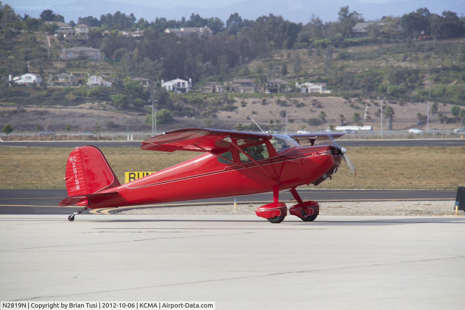 N2819N, 1947 Cessna 140 C/N 13080, Taxiing at Camarillo