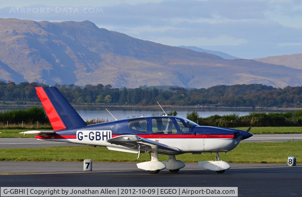 G-GBHI, 1979 Socata TB-10 Tobago C/N 019, At Oban Airport, North Connel, Scotland.