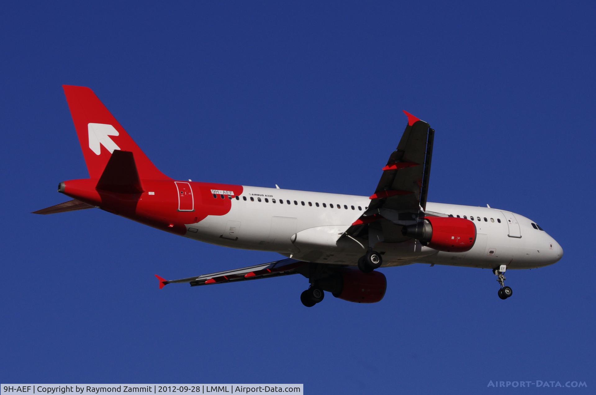 9H-AEF, 2003 Airbus A320-214 C/N 2142, A320 9H-AEF (Air Malta) still in OLT Express colours.