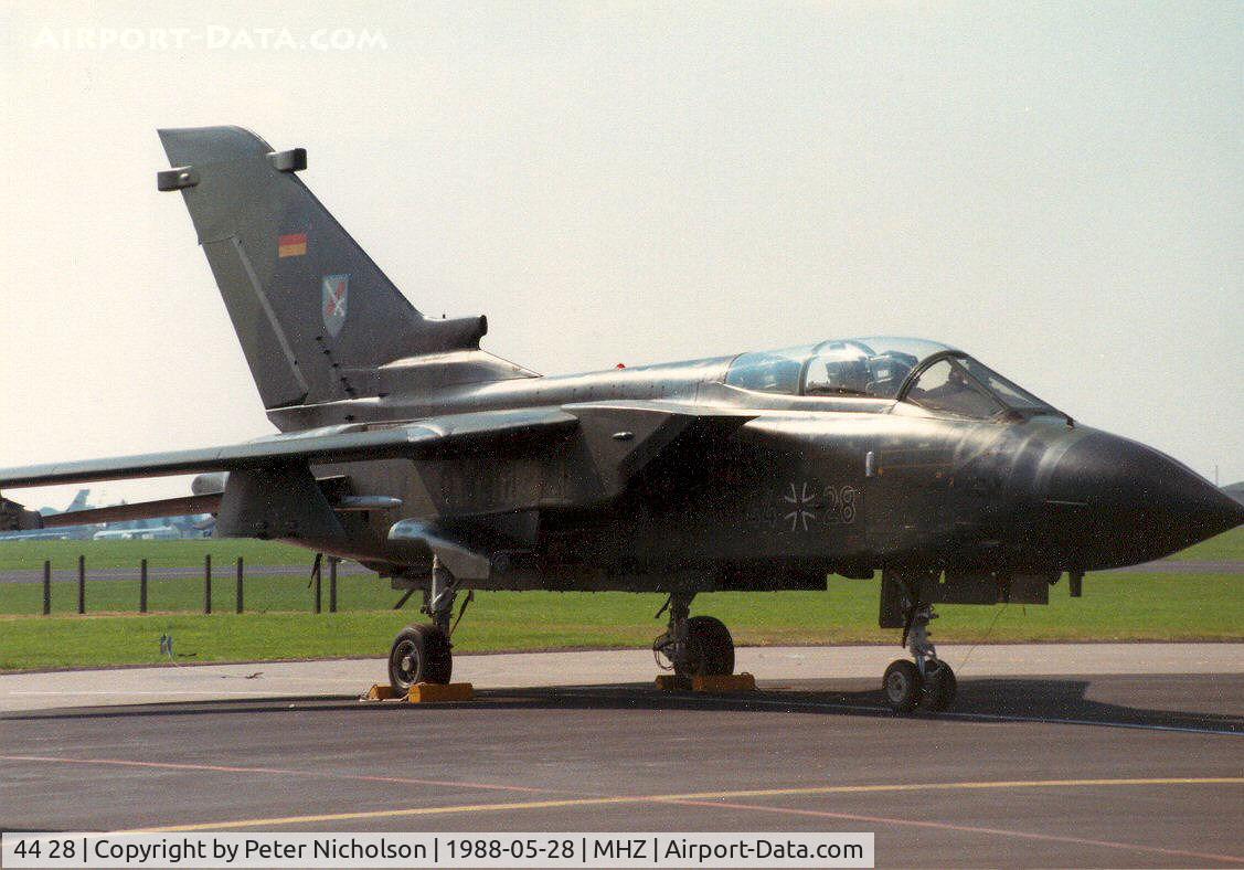 44 28, Panavia Tornado IDS C/N 325/GS089/4128, Tornado IDS of German Air Force's JBG-31 on the flight-line at the 1988 RAF Mildenhall Air Fete.