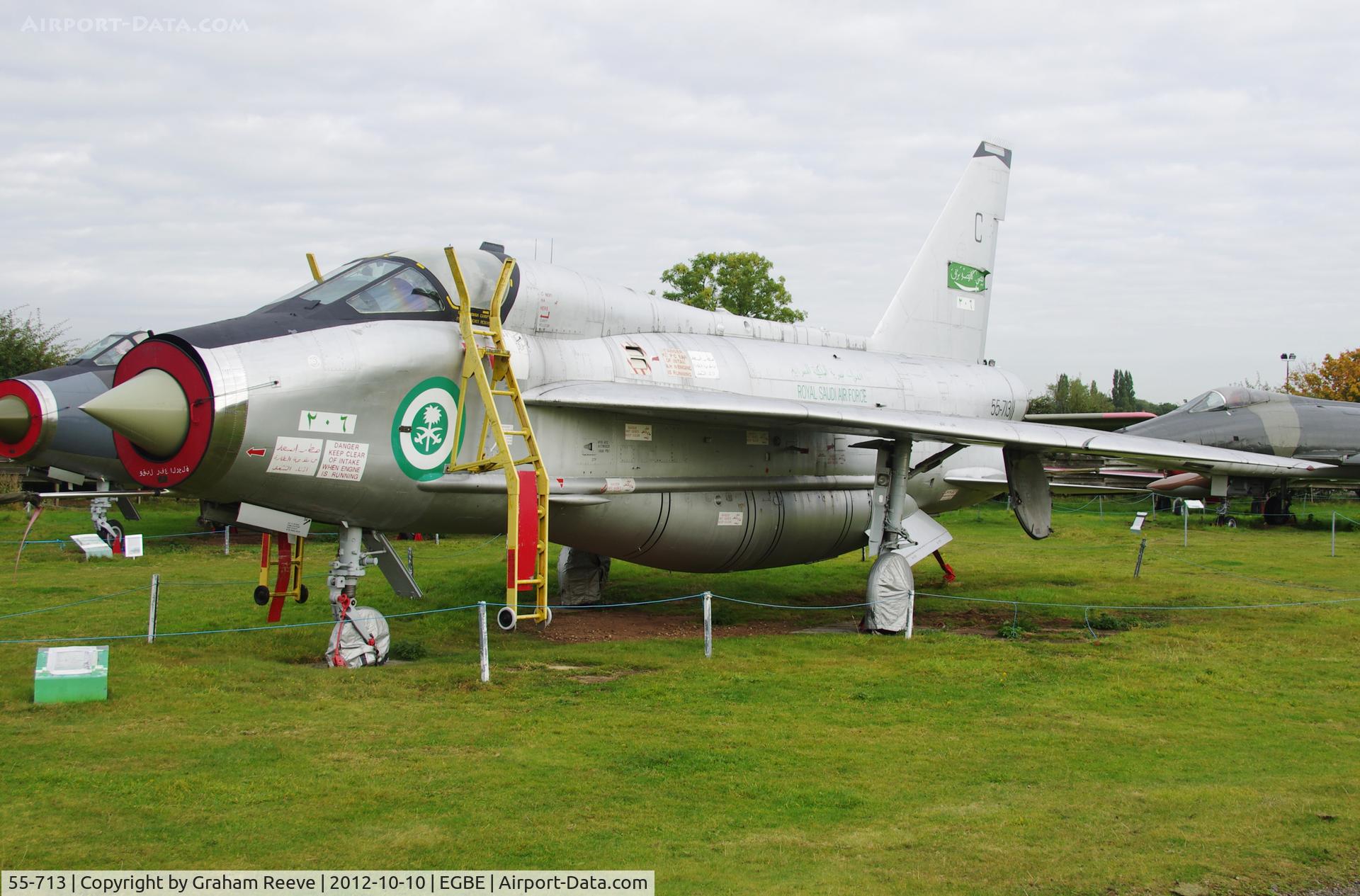 55-713, English Electric Lightning T.55 C/N 95026, Preserved at the Midland Air Museum.
