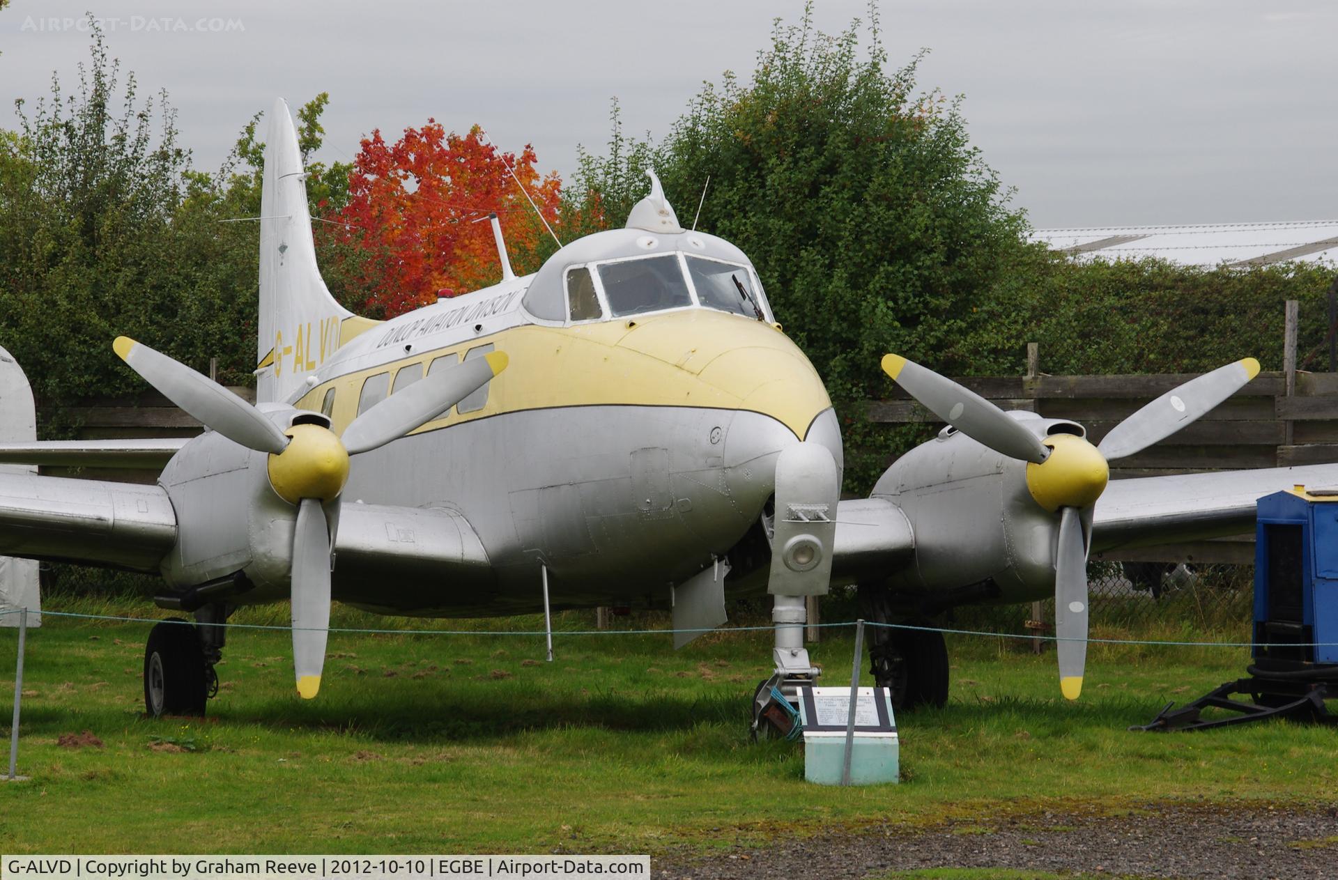 G-ALVD, De Havilland DH-104 Dove 2B C/N 04277, Preserved at the Midland Air Museum.
