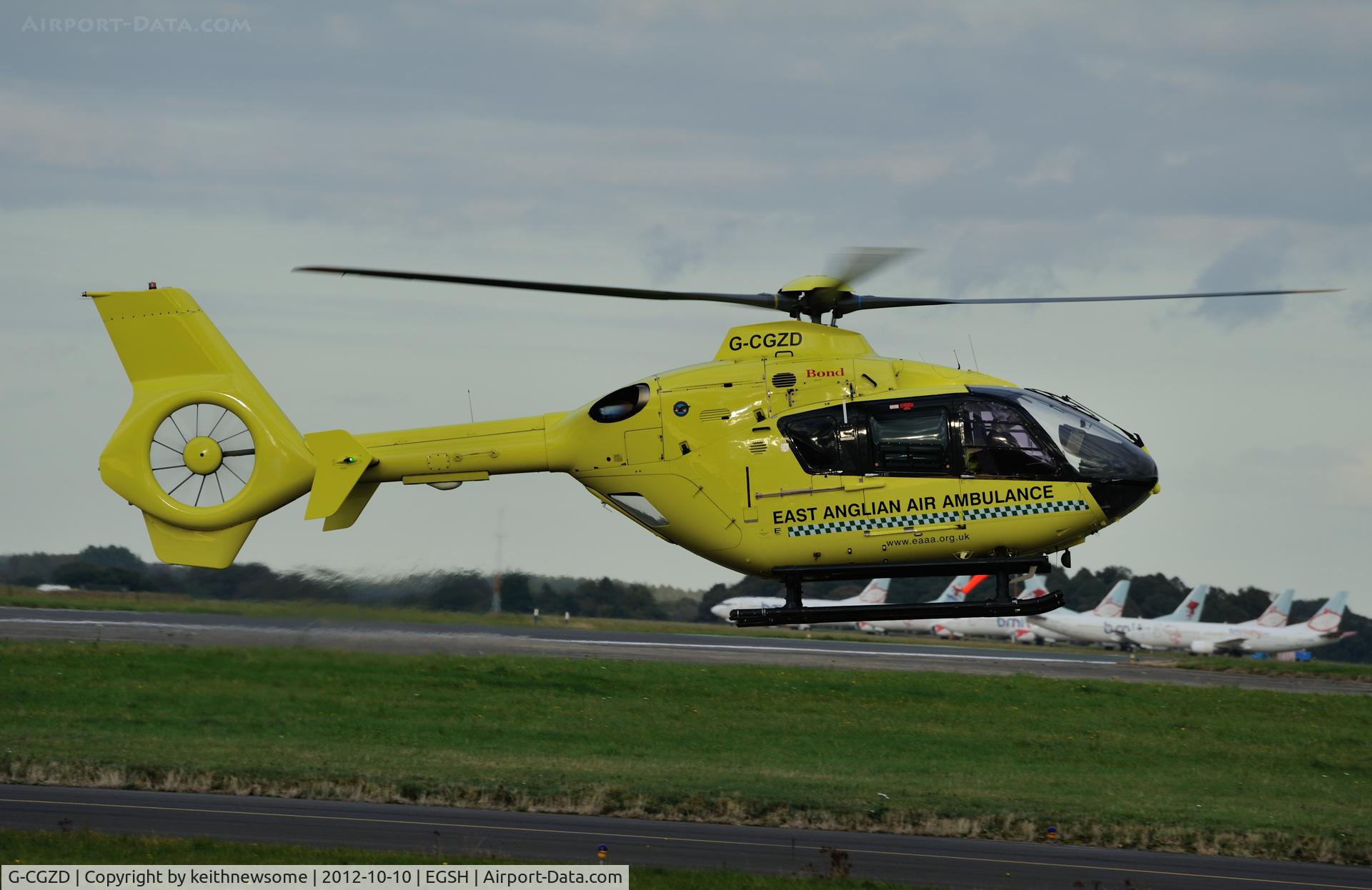 G-CGZD, 2006 Eurocopter EC-135P-2 C/N 0460, Arriving late in the day !