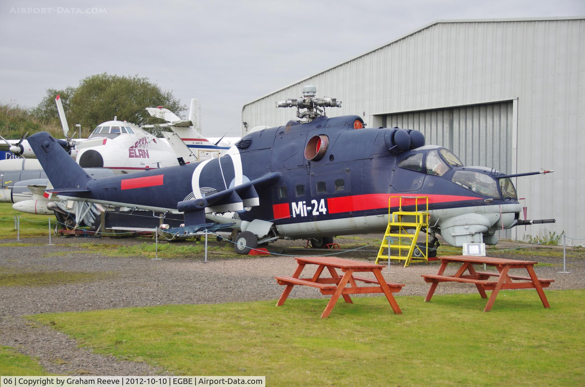 06, Mil Mi-24D Hind D C/N 353246405029, Preserved at the Midland Air Museum.