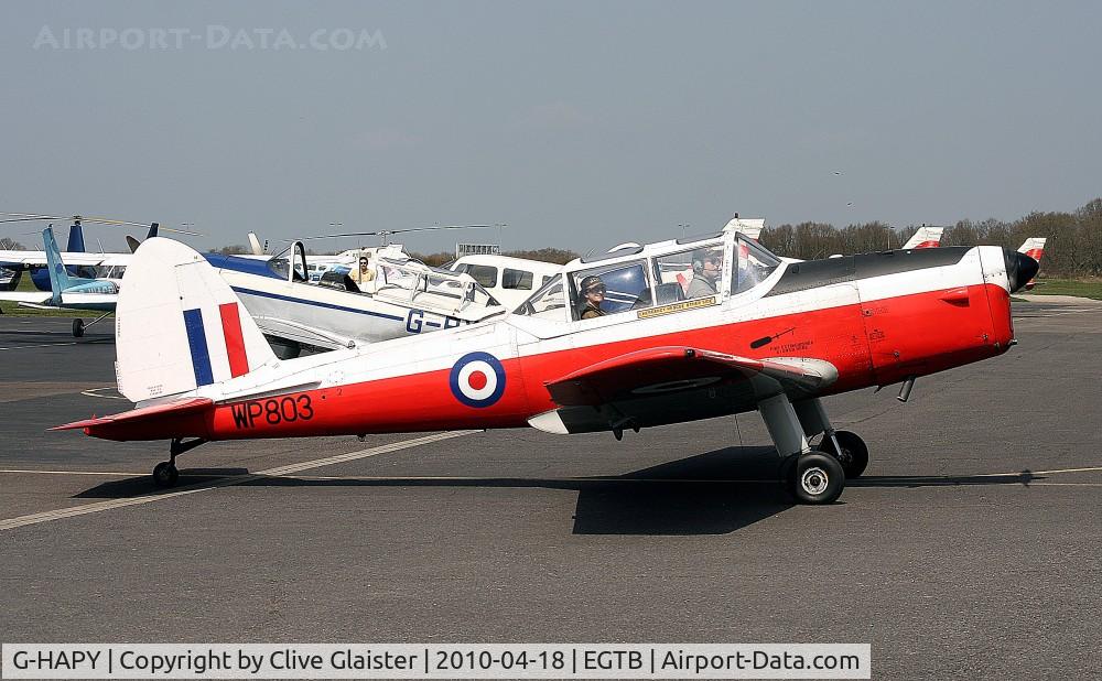 G-HAPY, 1952 De Havilland DHC-1 Chipmunk T.10 C/N C1/0697, Ex: WP803 > G-HAPY - Originally owned to, G-HAPY Ltd in July 1996 and currently with, Astrojet Ltd since July 2004. Carries the colours of the, Royal Air Force as WP803.