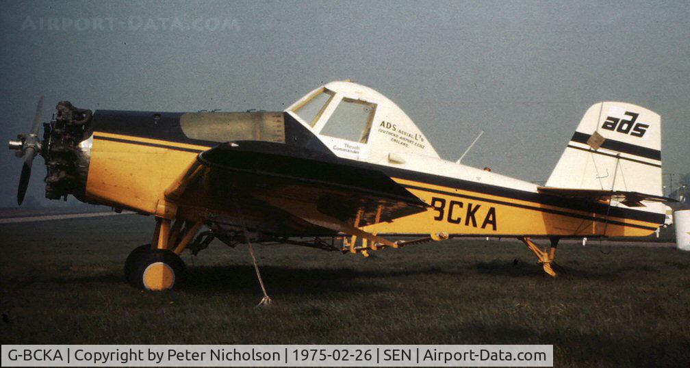 G-BCKA, 1973 Rockwell International S-2R Thrush Commander Thrush Commander C/N 1816R, This Thrush Commander 600 was present at Southend in February 1975.