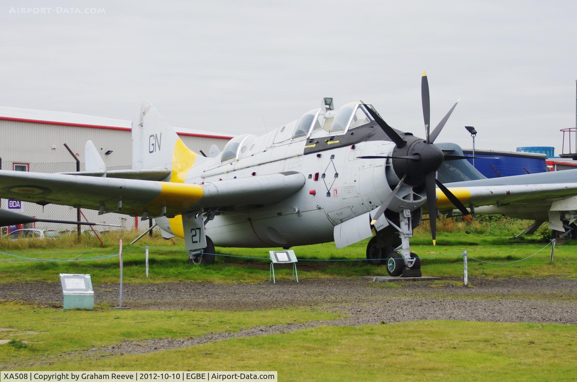 XA508, 1955 Fairey Gannet T.2 C/N F9327, Preserved at the Midland Air Museum.