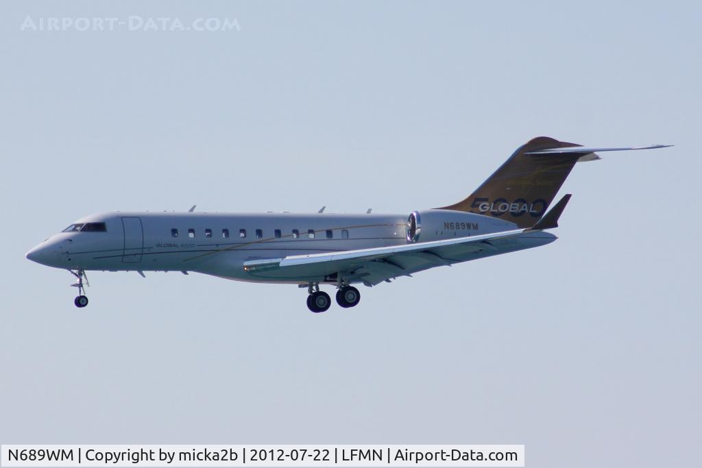 N689WM, 2007 Bombardier BD-700-1A10 Global 5000 C/N 9265, Landing