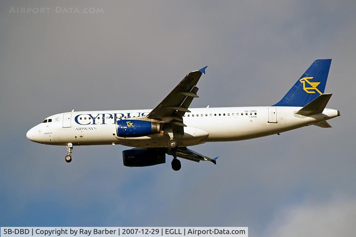 5B-DBD, 1992 Airbus A320-231 C/N 316, Airbus A320-231 [0316] (Cyprus Airways) Home~G  29/12/2007