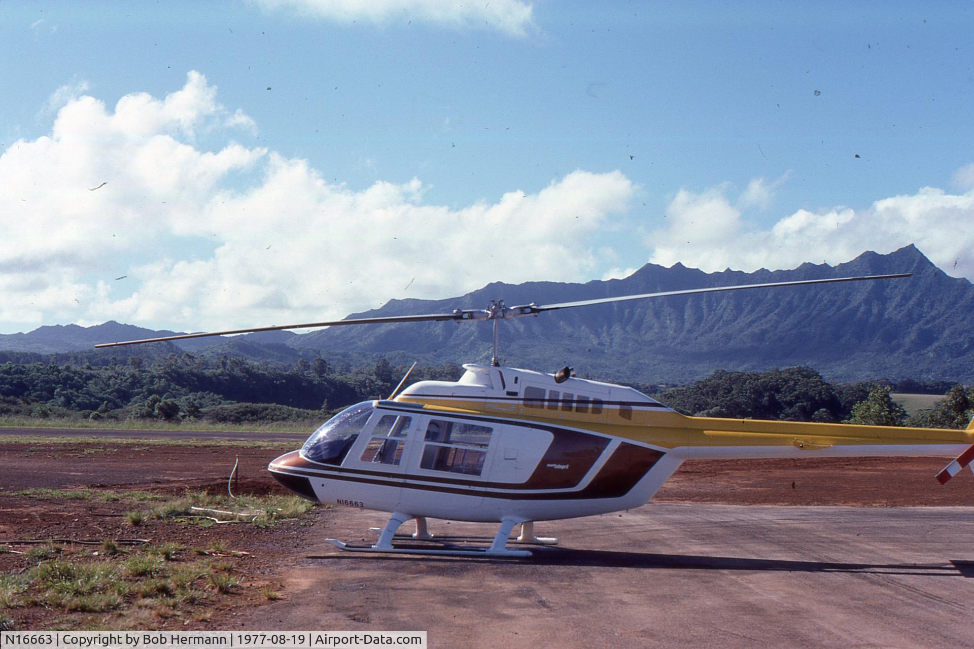 N16663, Bell 206B JetRanger II C/N 2199, This is the helicopter we took to tour Kauai from Princeville Airport with Papillon while there during our 5th Wedding Anniversary.
