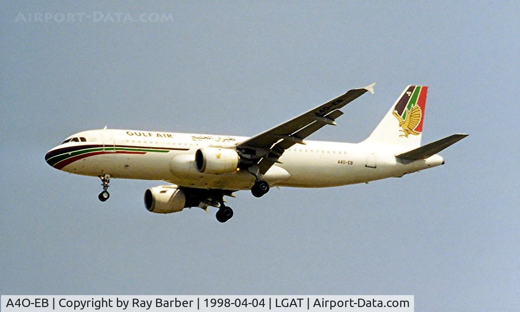 A4O-EB, 1992 Airbus A320-212 C/N 325, Airbus A320-212 [0325] (Gulf Air) Athens~SX 04/04/1998