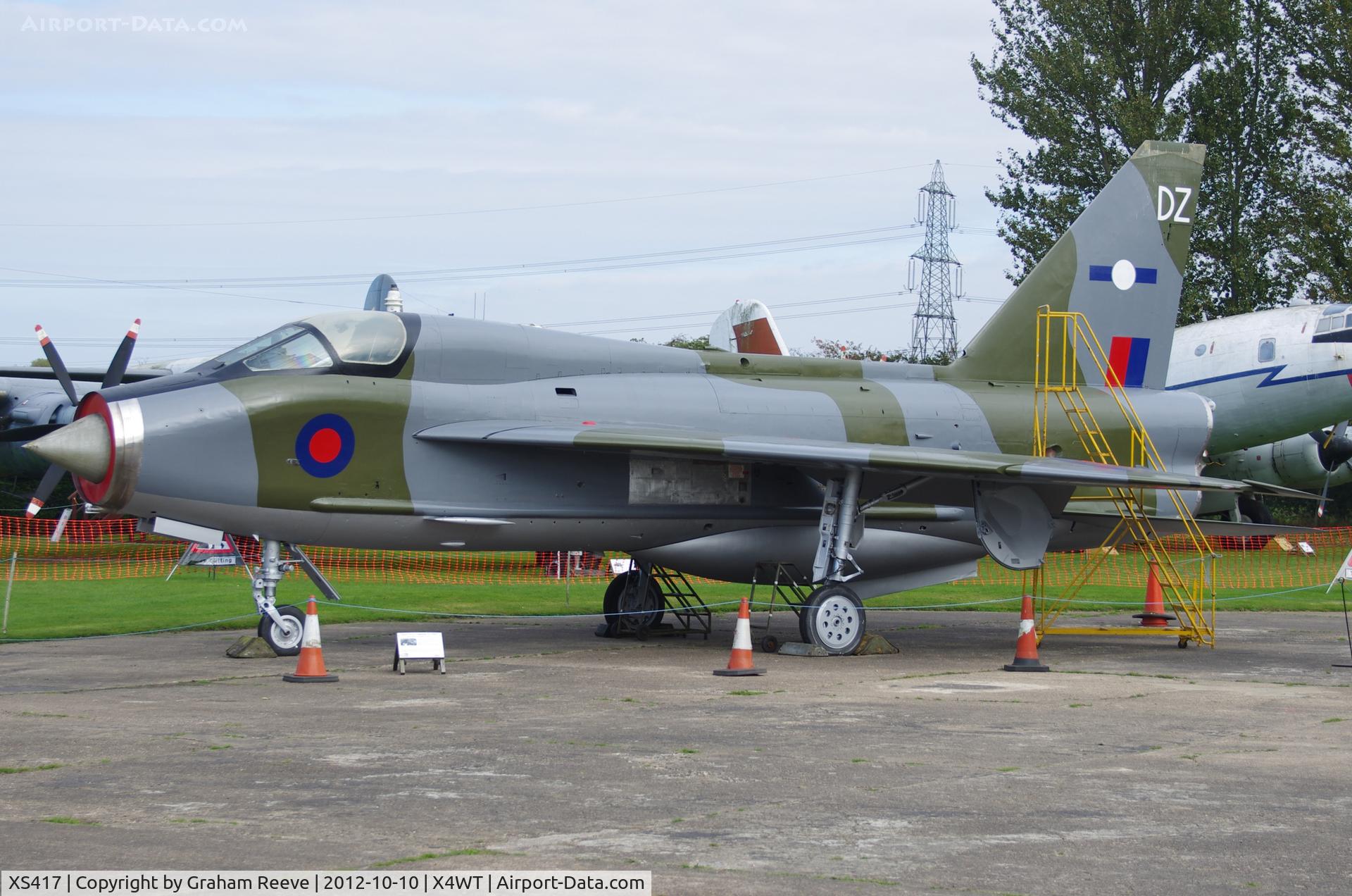 XS417, 1964 English Electric Lightning T.5 C/N 95002, Preserved at the Newark Air Museum.