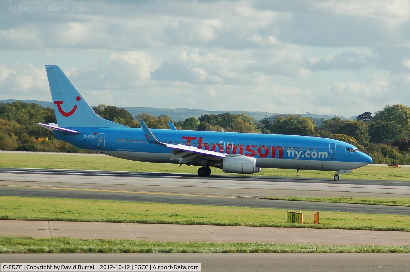 G-FDZF, 2008 Boeing 737-8K5 C/N 35138, Thomson Boeing 737 G-FDZF landed at Manchester Airport.