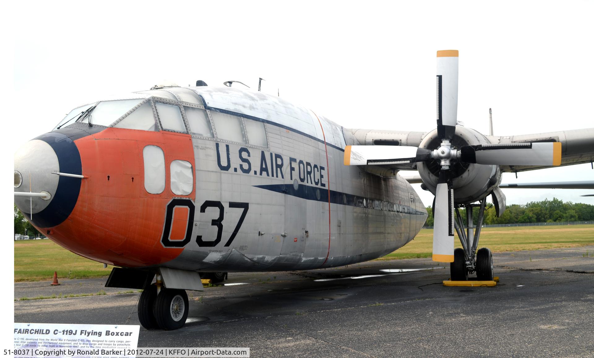 51-8037, 1951 Fairchild C-119J-FA Flying Boxcar C/N 10915, AF Museum