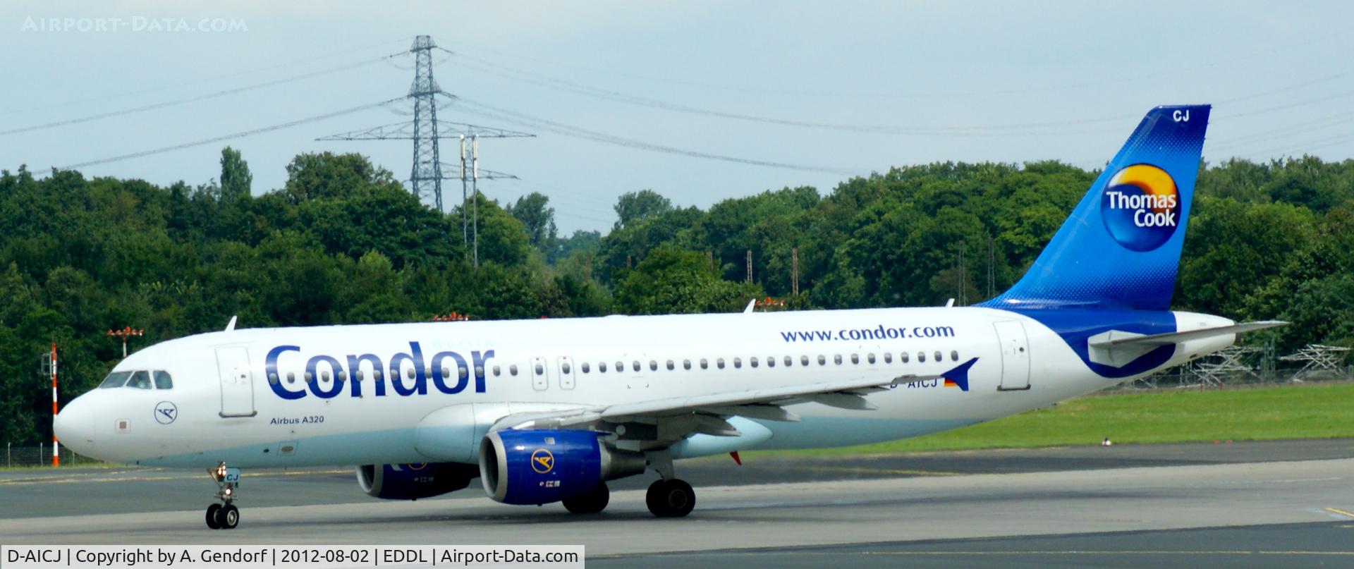 D-AICJ, 2001 Airbus A320-212 C/N 1402, Condor, waiting on RWY23L for take off clearence at Düsseldorf Int´l (EDDL)