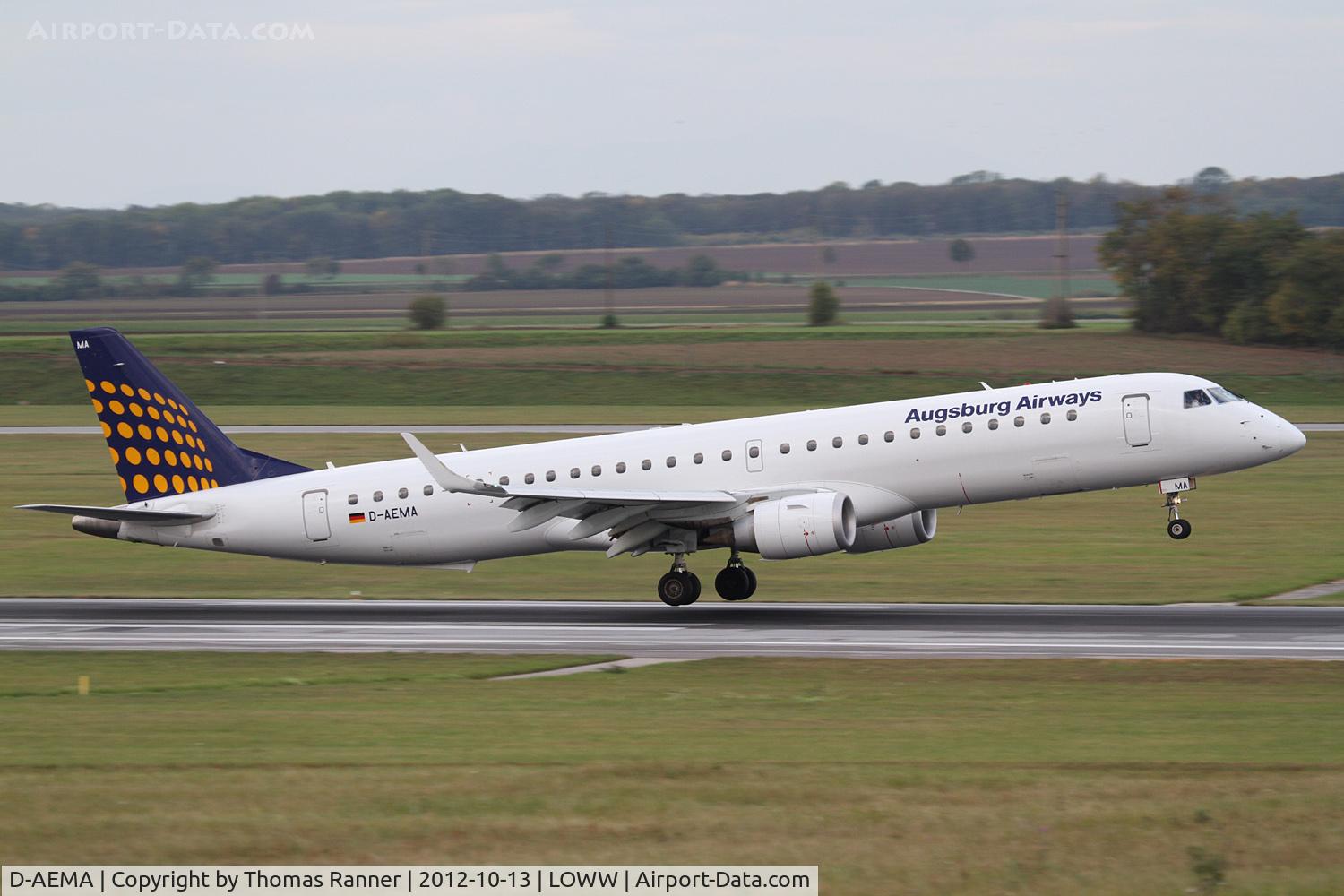 D-AEMA, 2009 Embraer 195LR (ERJ-190-200LR) C/N 19000290, Augsburg Airways Embraer 190